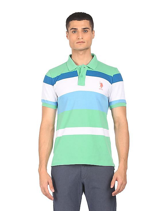 U.S. Polo Assn. Pique Striped Polo Shirt