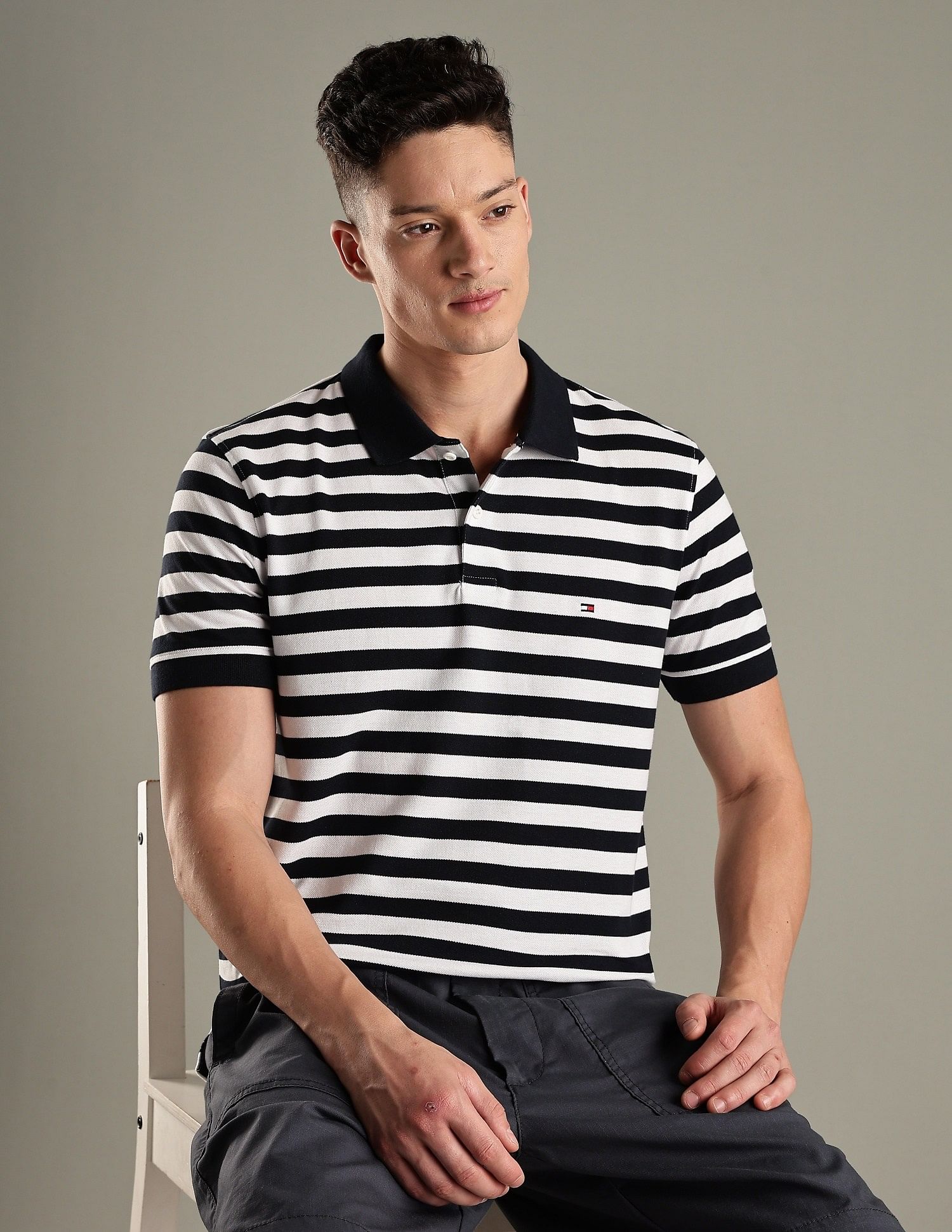 Tommy Hilfiger Striped Relaxed-Fit Cotton Polo Shirt
