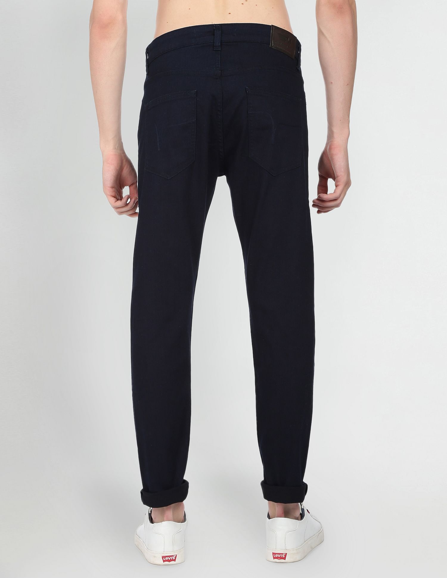 Flying Machine Stone Wash Slash Slim Tapered Fit Jeans