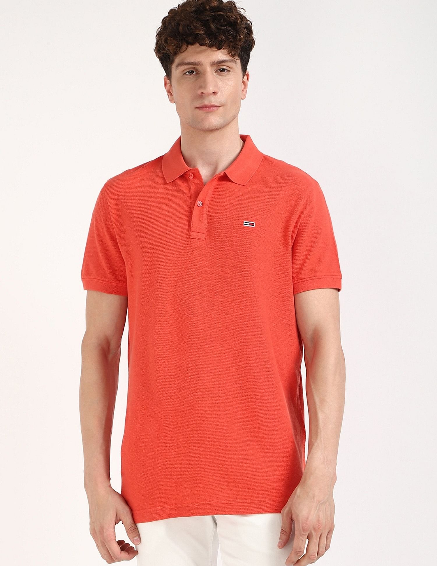 Tommy Hilfiger Solid Slim-Fit Cotton Polo Shirt
