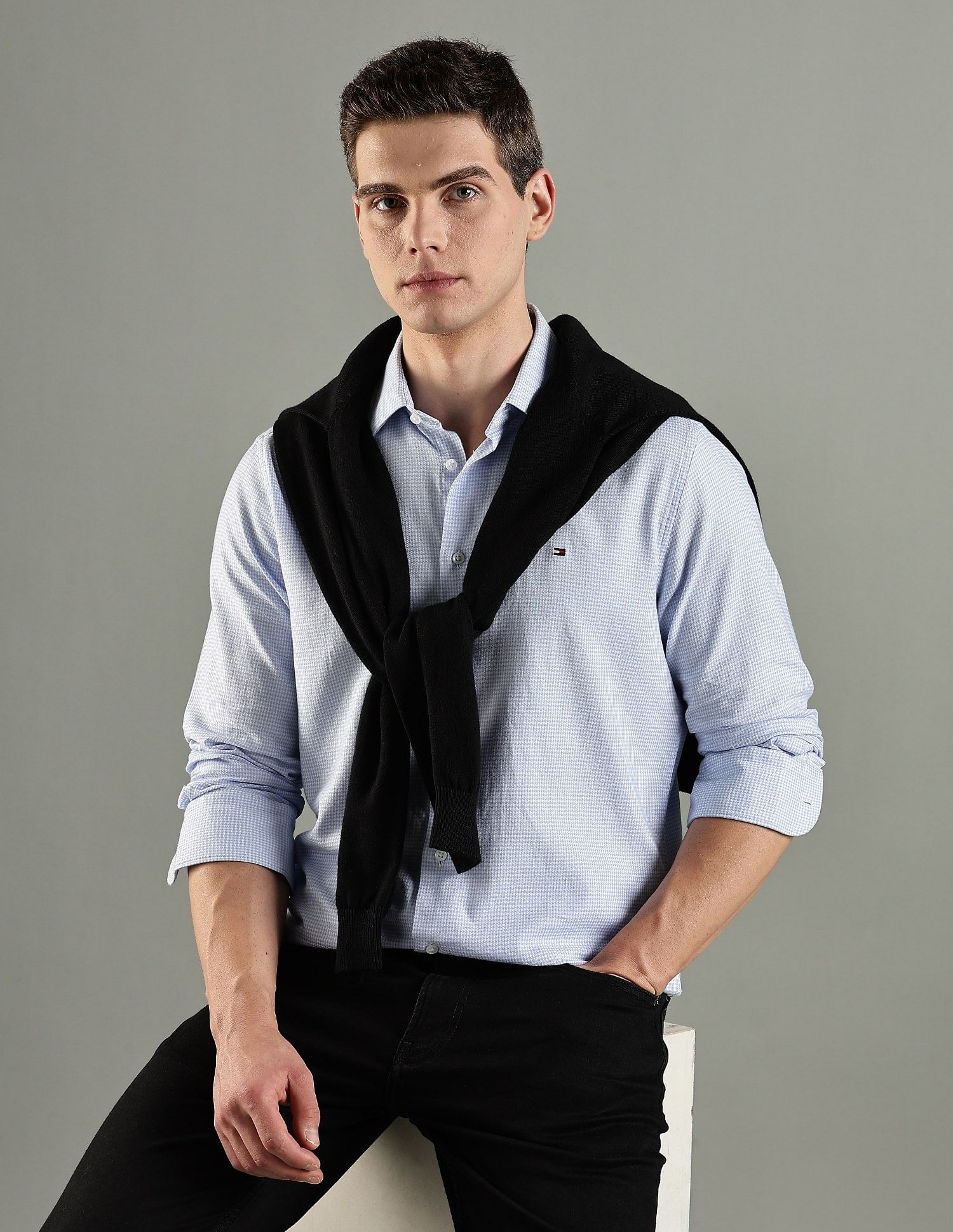 Tommy Hilfiger Texture Regular-Fit Twill Woven Shirt
