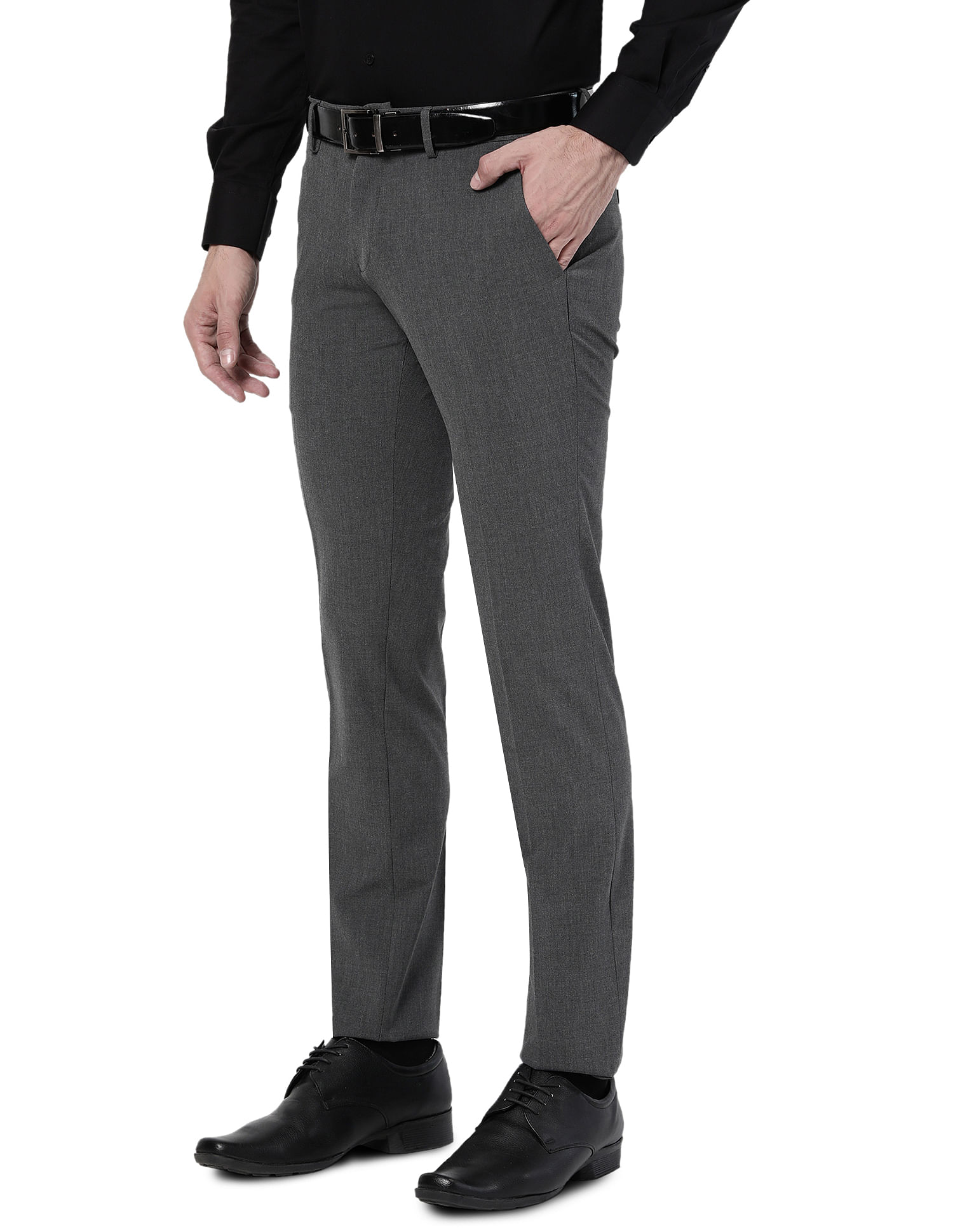 Buy Men's Rigor Grey Formal Trousers Online | SNITCH