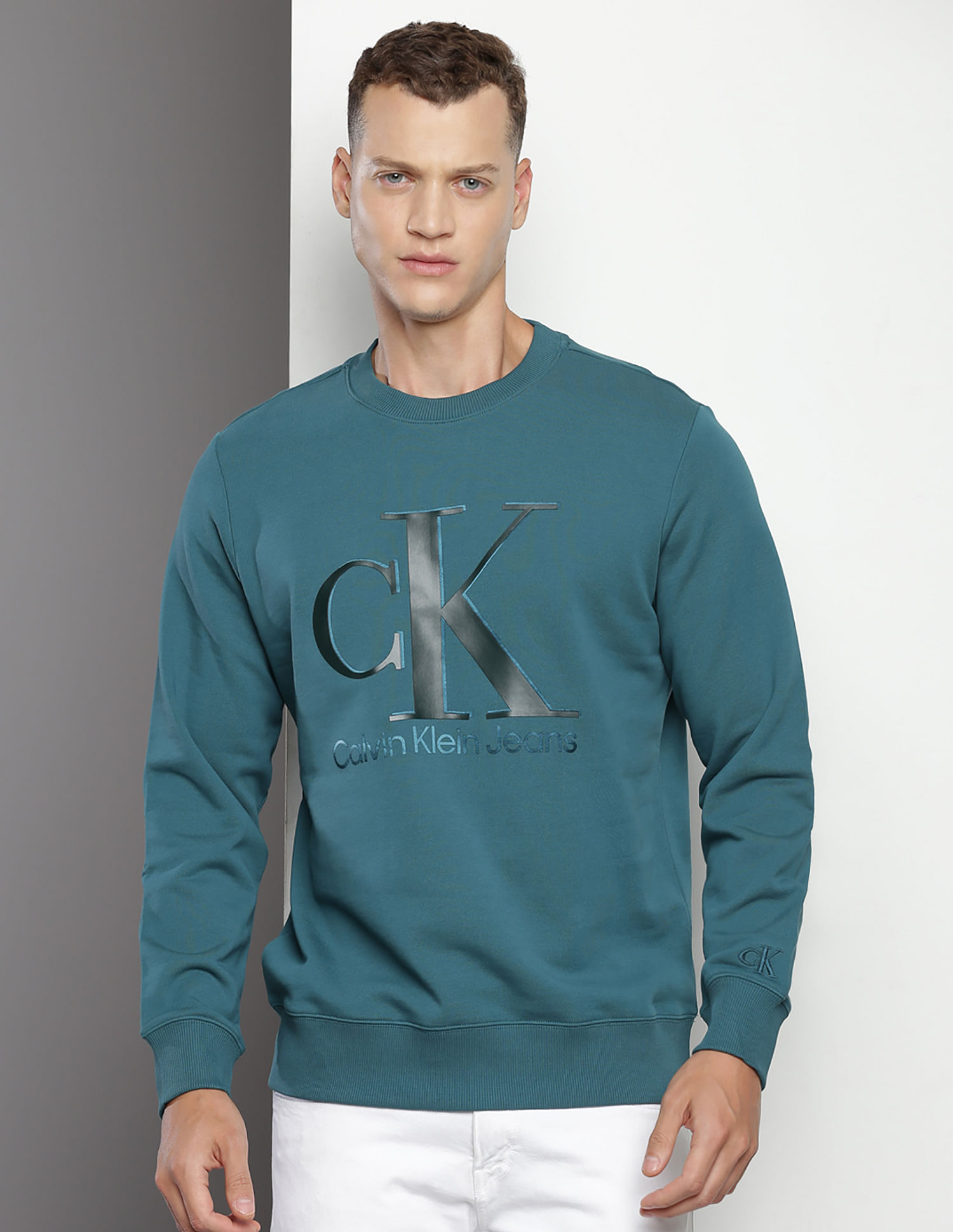 Calvin Klein Crew Neck Monogram Sweatshirt