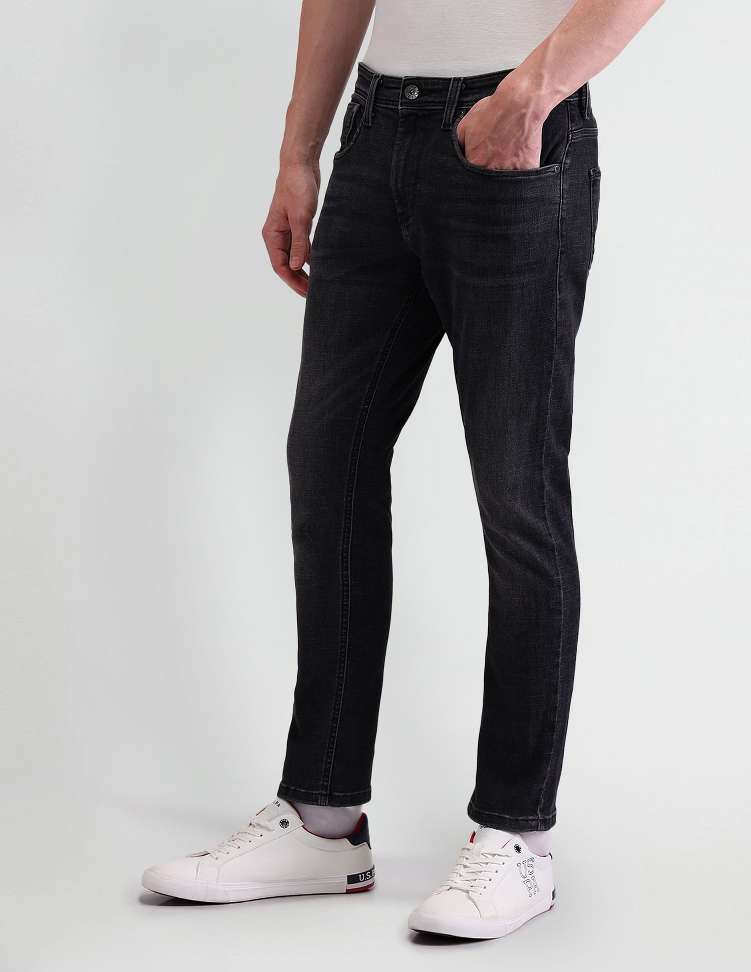 U.S. Polo Assn. Denim Co. Henry Tapered Cropped Black Jeans
