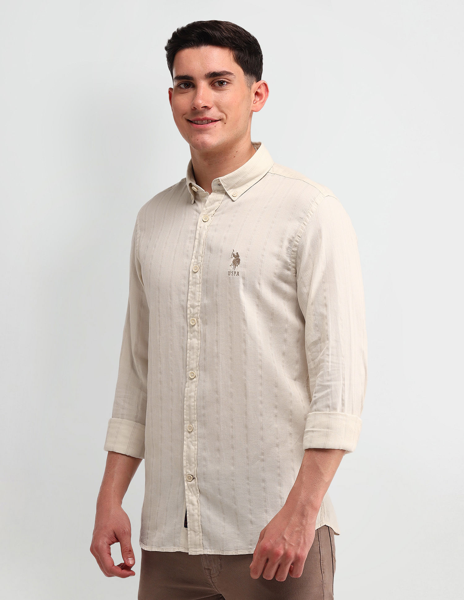 U.S. Polo Assn. Denim Co. Vertical Striped Slim Fit Shirt