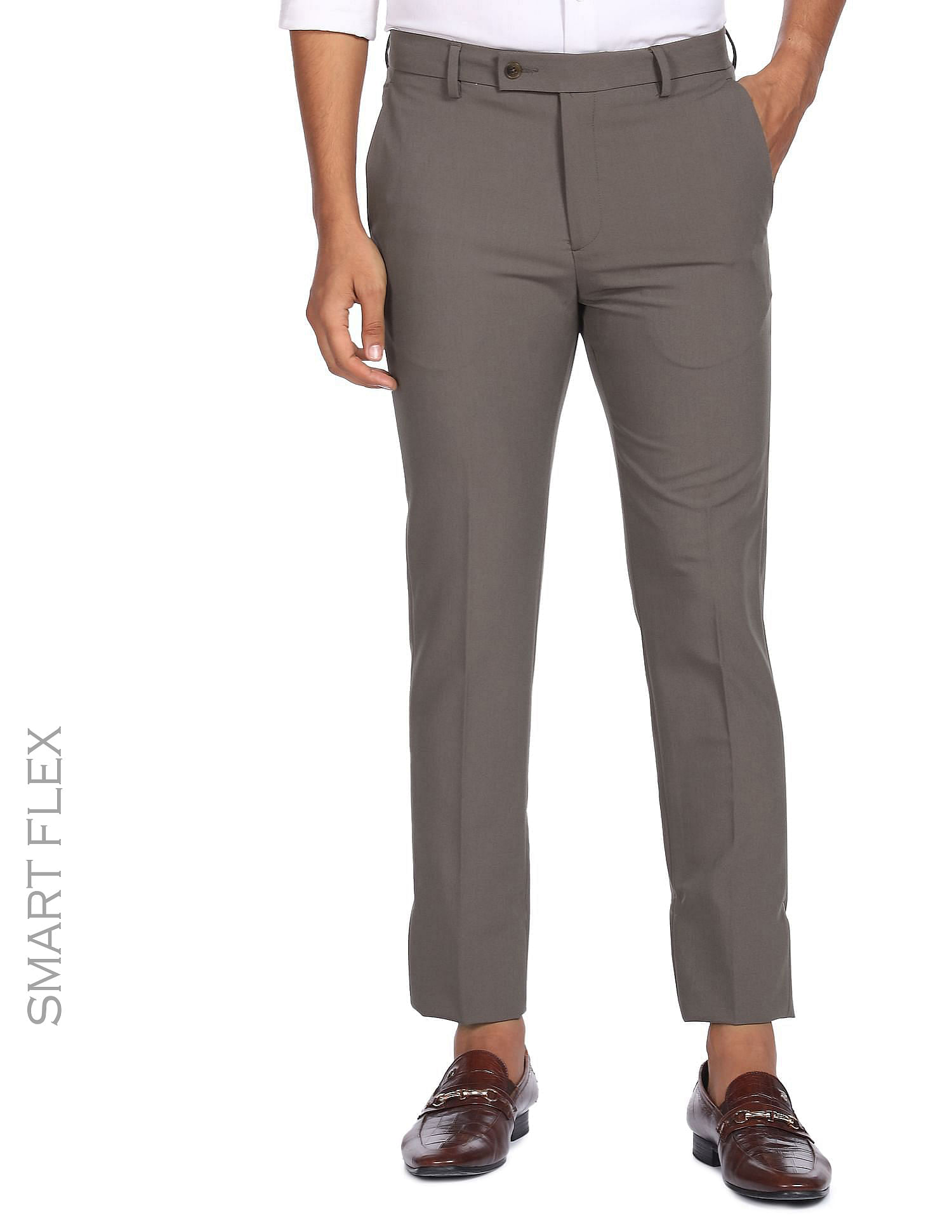 Buy Men Grey slimfit formal trousers online at NNNOWcom