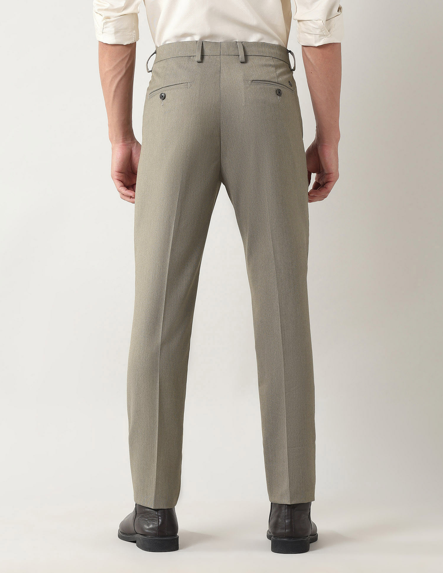 Arrow Slim Fit Solid Trousers