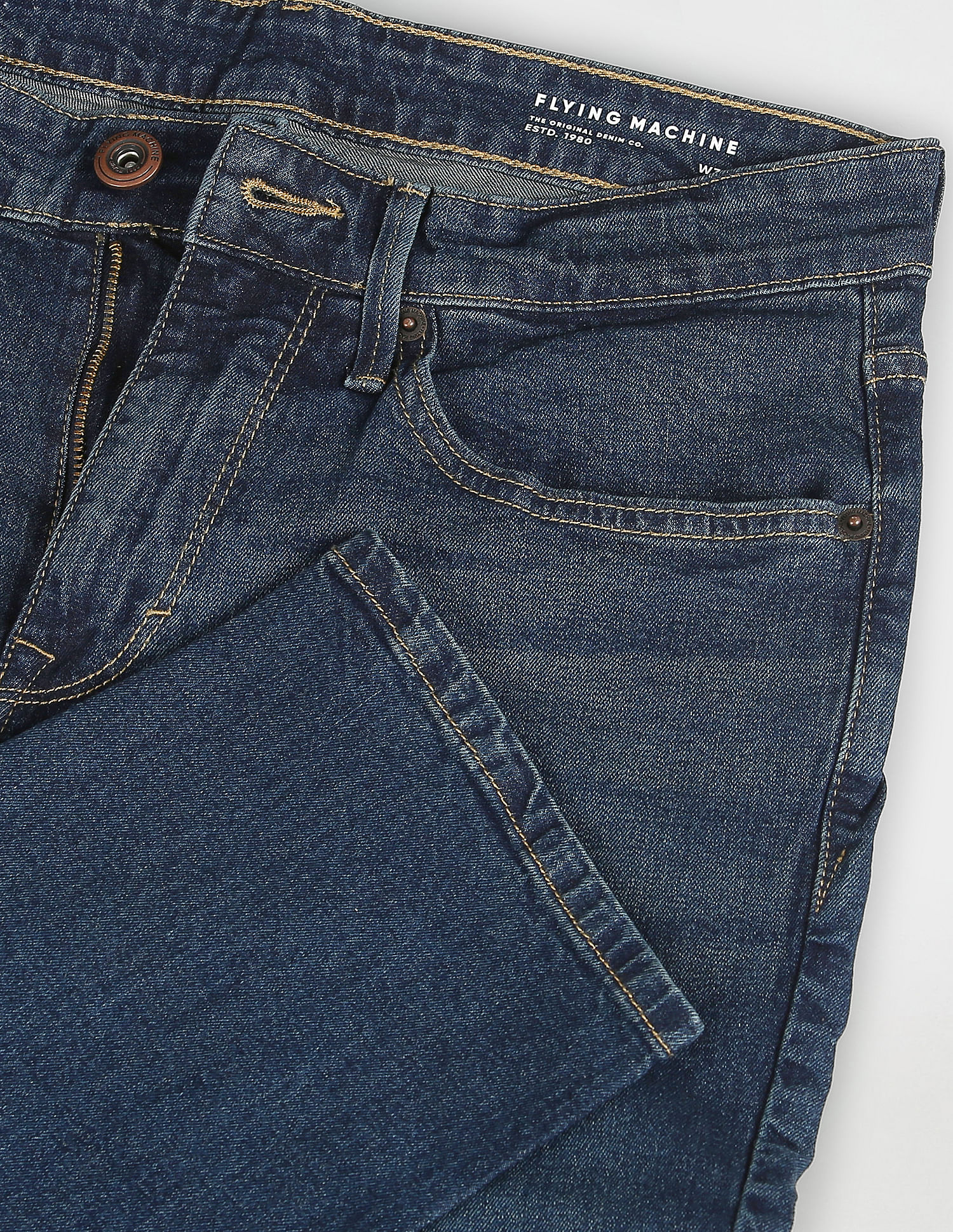 Flying Machine Freddie Slim Straight Fit Stone Wash Jeans