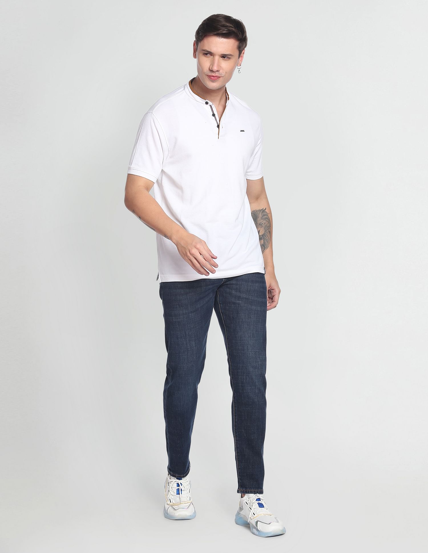Flying Machine Slash Slim Tapered Fit Rinsed Classic Vintage Jeans