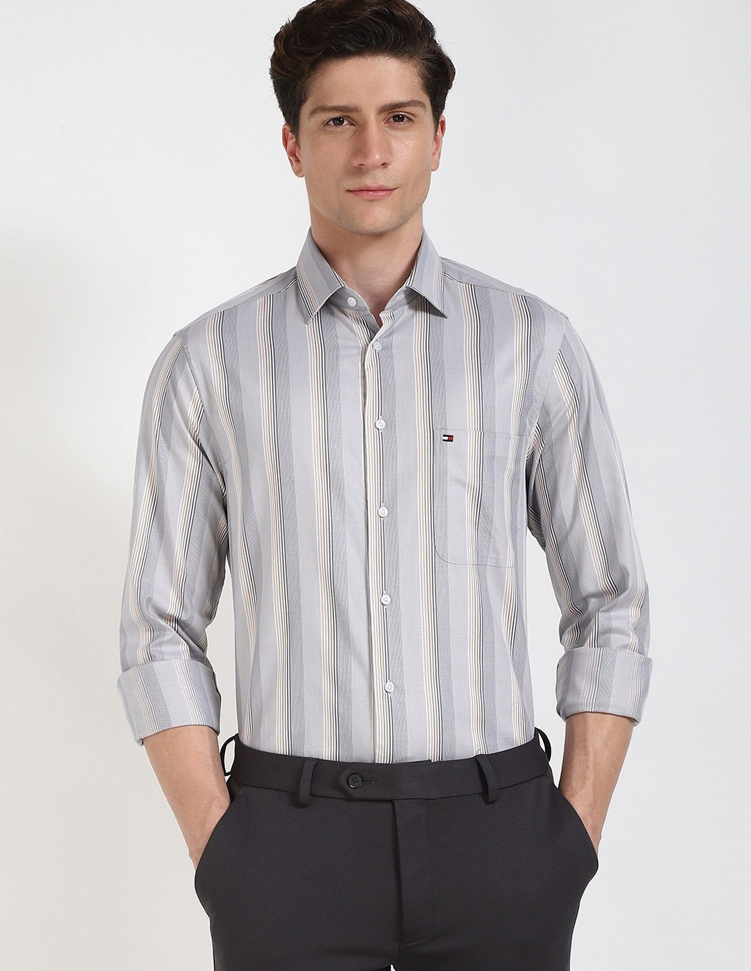 Tommy Hilfiger Striped Regular-Fit Cotton Shirt
