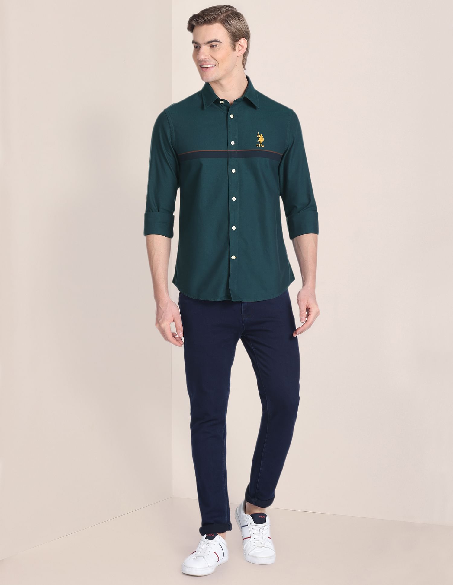 U.S. Polo Assn. Horizontal Stripe Dobby Shirt