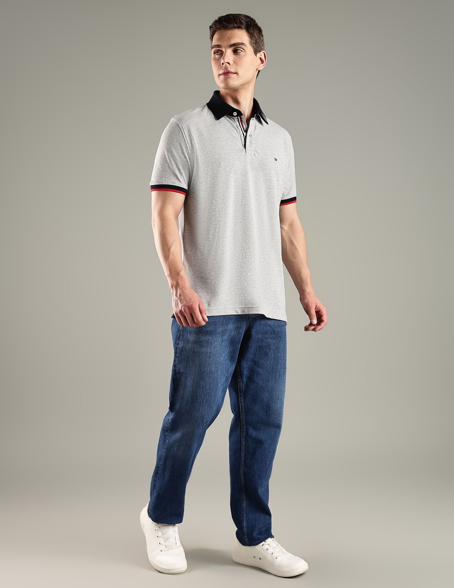 Tommy Hilfiger Solid Regular Fit Cotton Polo T-Shirt
