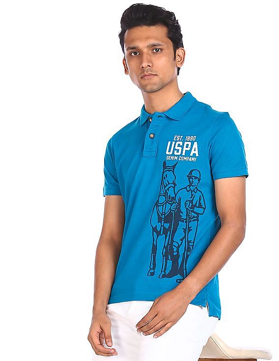 U.S. Polo Assn. Denim Co. Brand Print Pique Polo Shirt