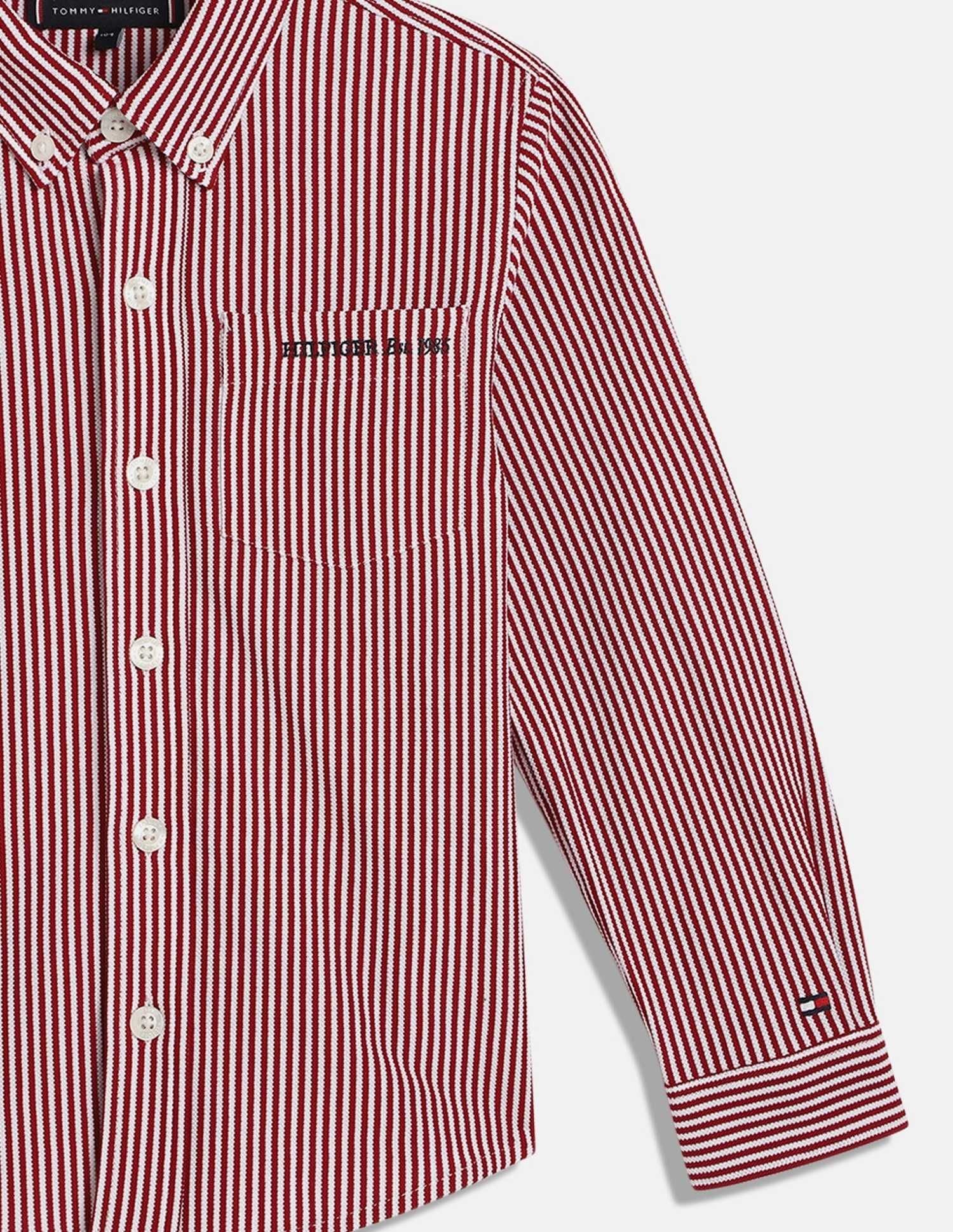 Tommy Hilfiger Kids Boys Striped Regular-Fit Cotton Shirt