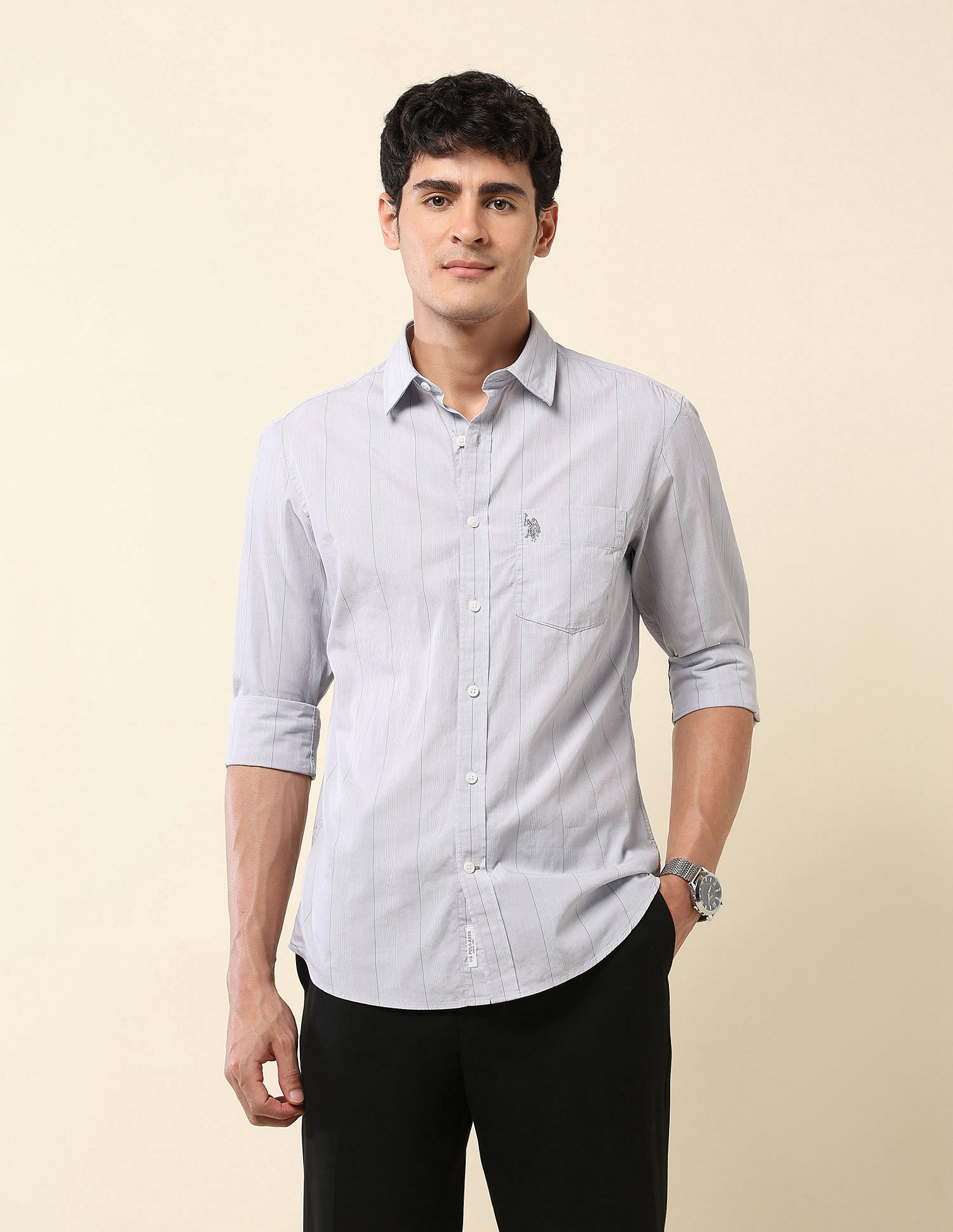 U.S. Polo Assn. Pinstriped Pure Cotton Shirt