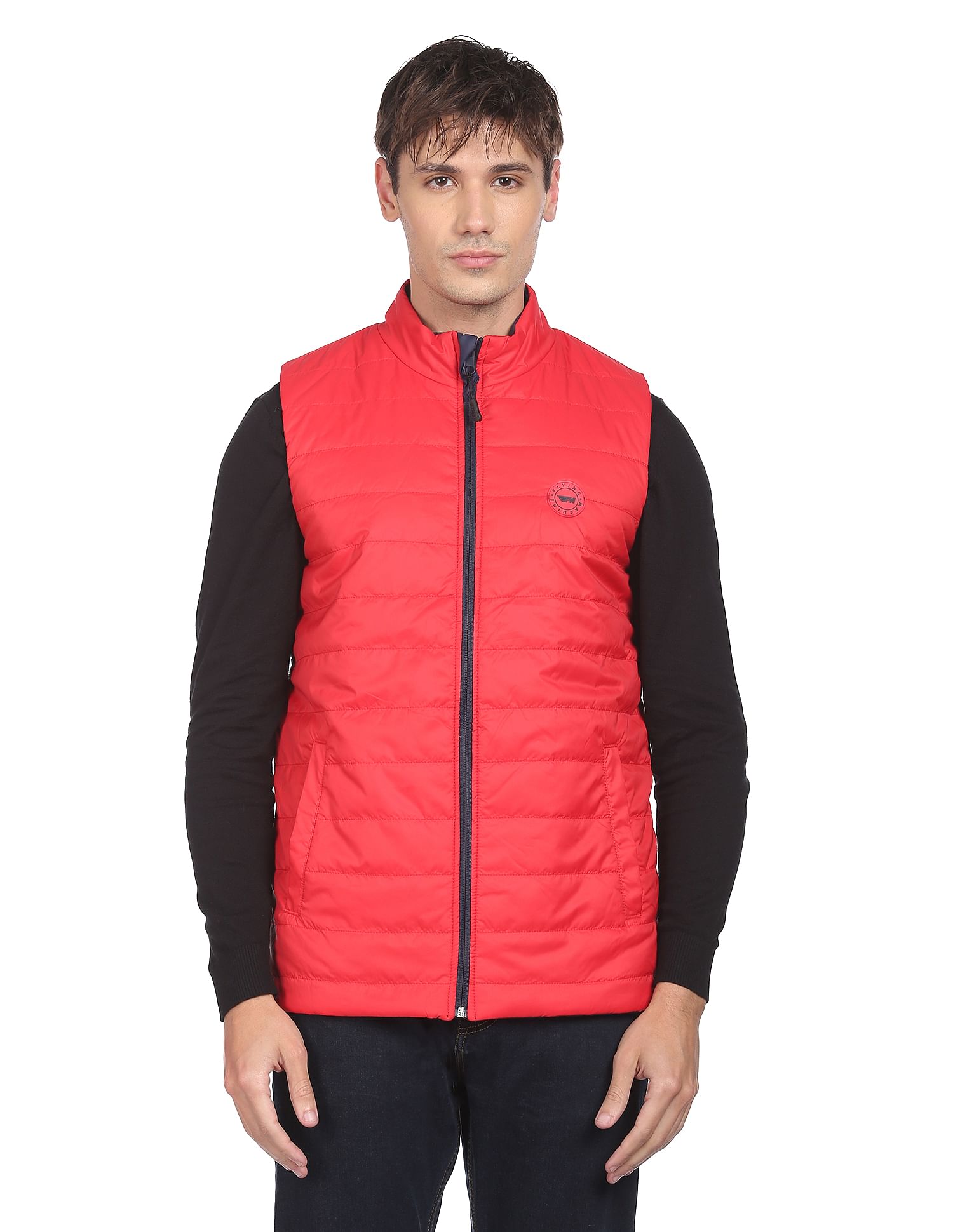 Flying Machine High Neck Solid Reversible Jacket