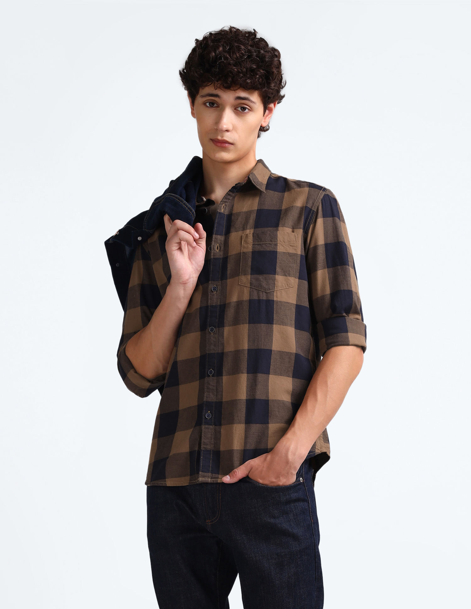 Flying Machine Buffalo Check Cotton Shirt