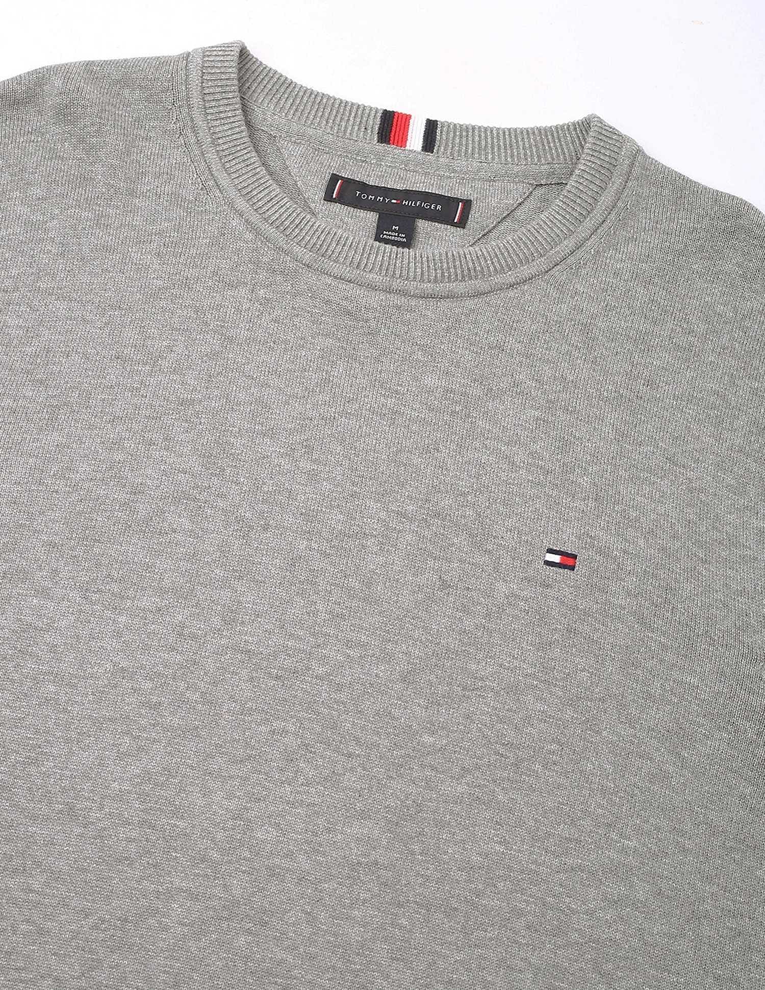 Tommy Hilfiger Solid Regular-Fit Cotton Sweater