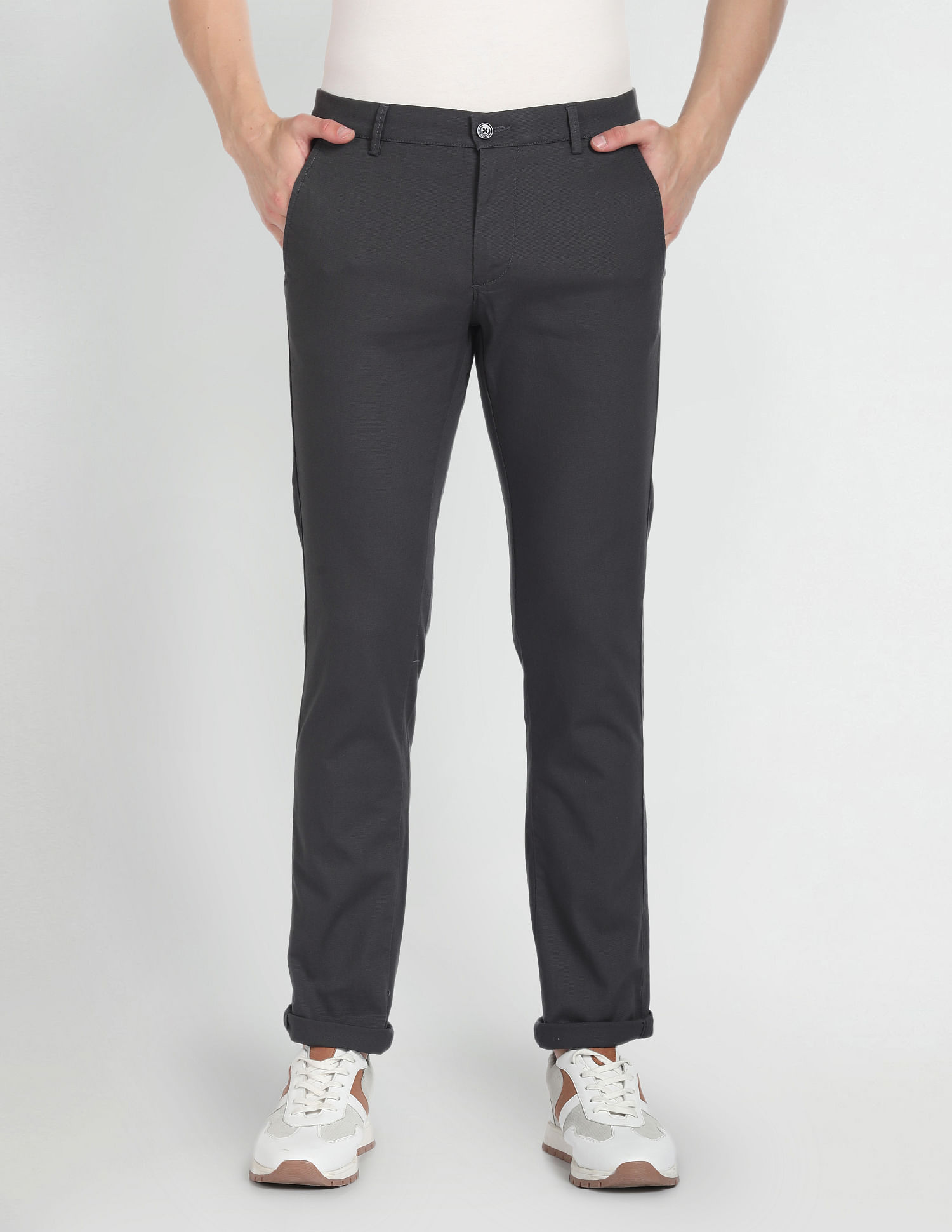 Arrow Sports Low Rise Slim Fit Trousers