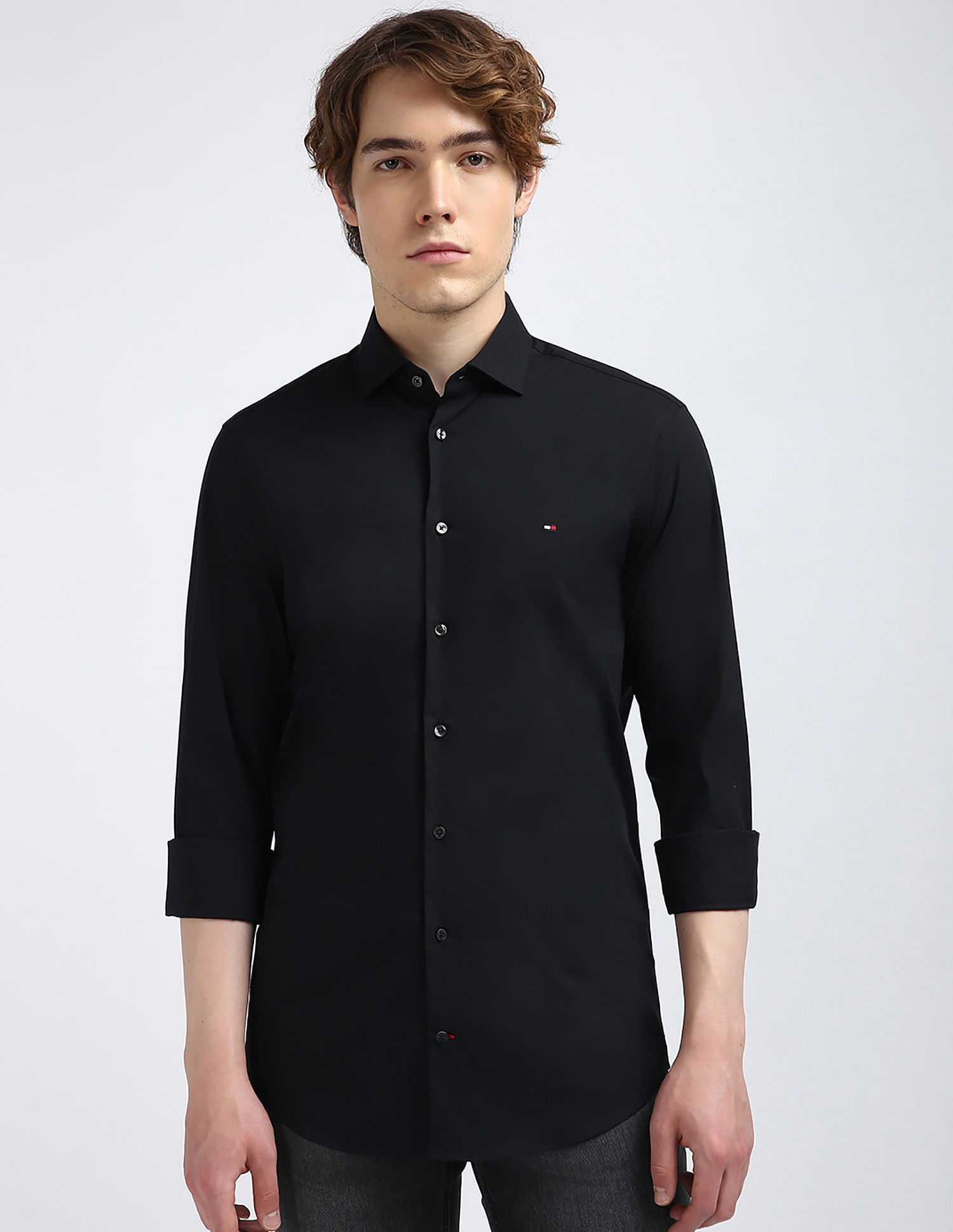 Tommy Hilfiger Poplin Solid Slim Fit Shirt