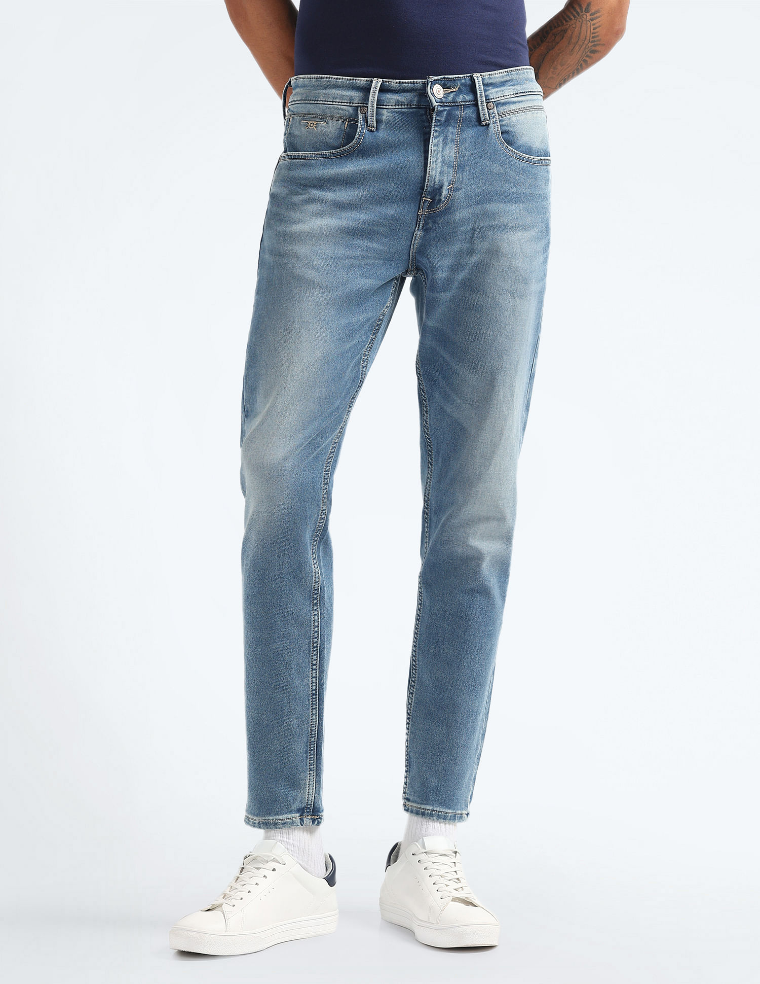 Flying Machine Slash Slim Tapered Stone Wash Jeans