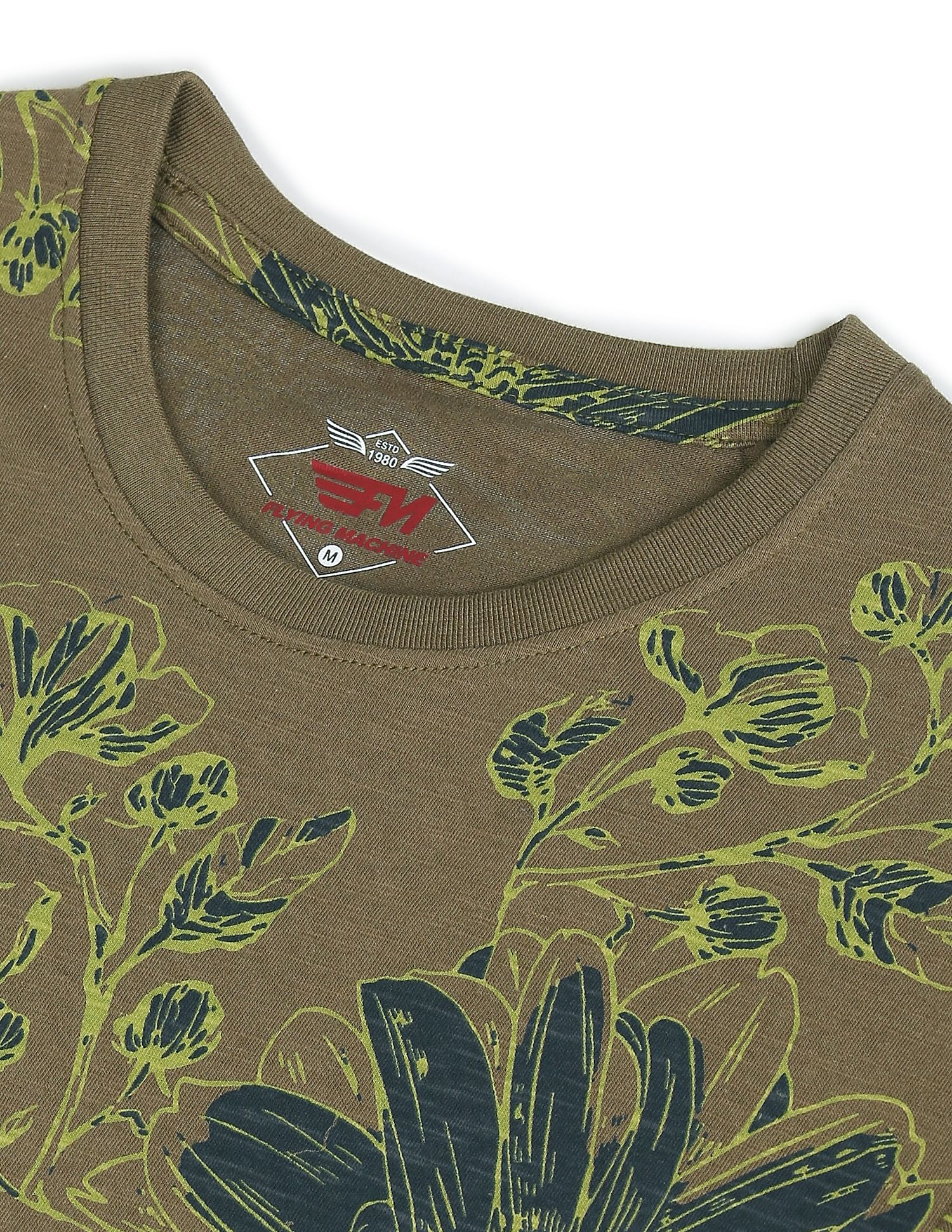 Flying Machine Cotton Tropical Print T-Shirt