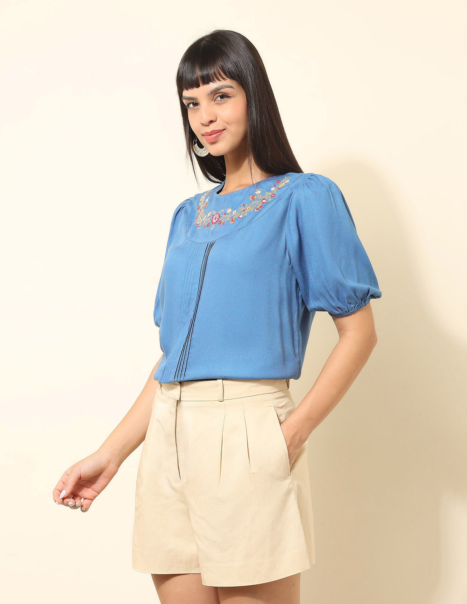 U.S. Polo Assn. Women Floral Embroidered Top
