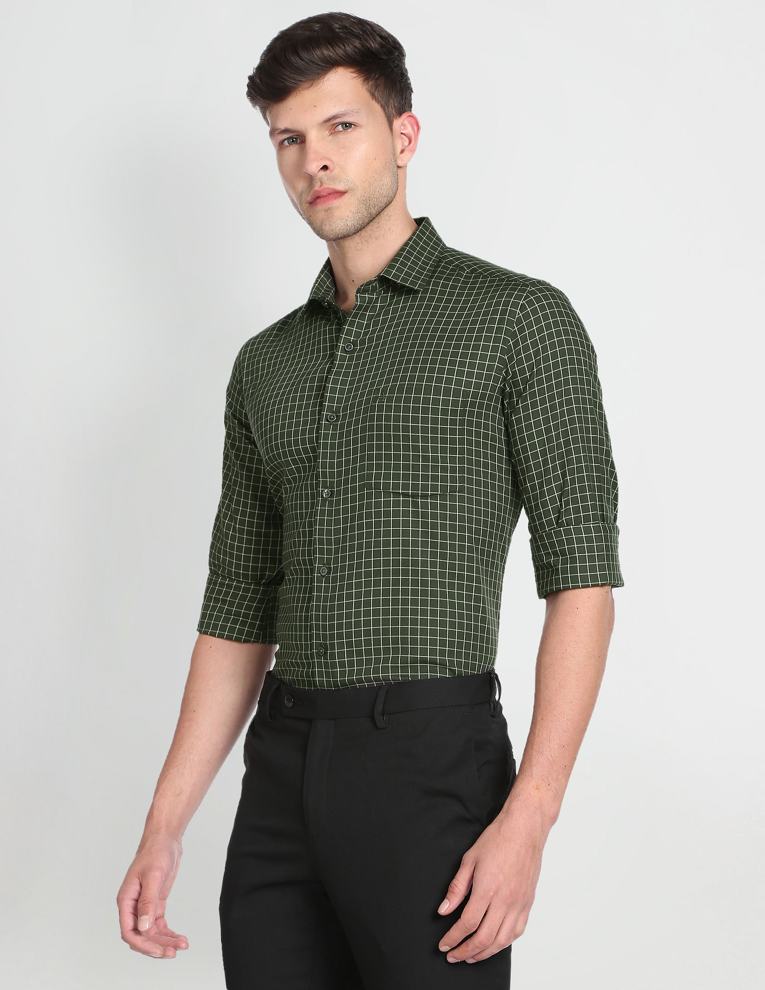 Dark green clearance mens dress shirt