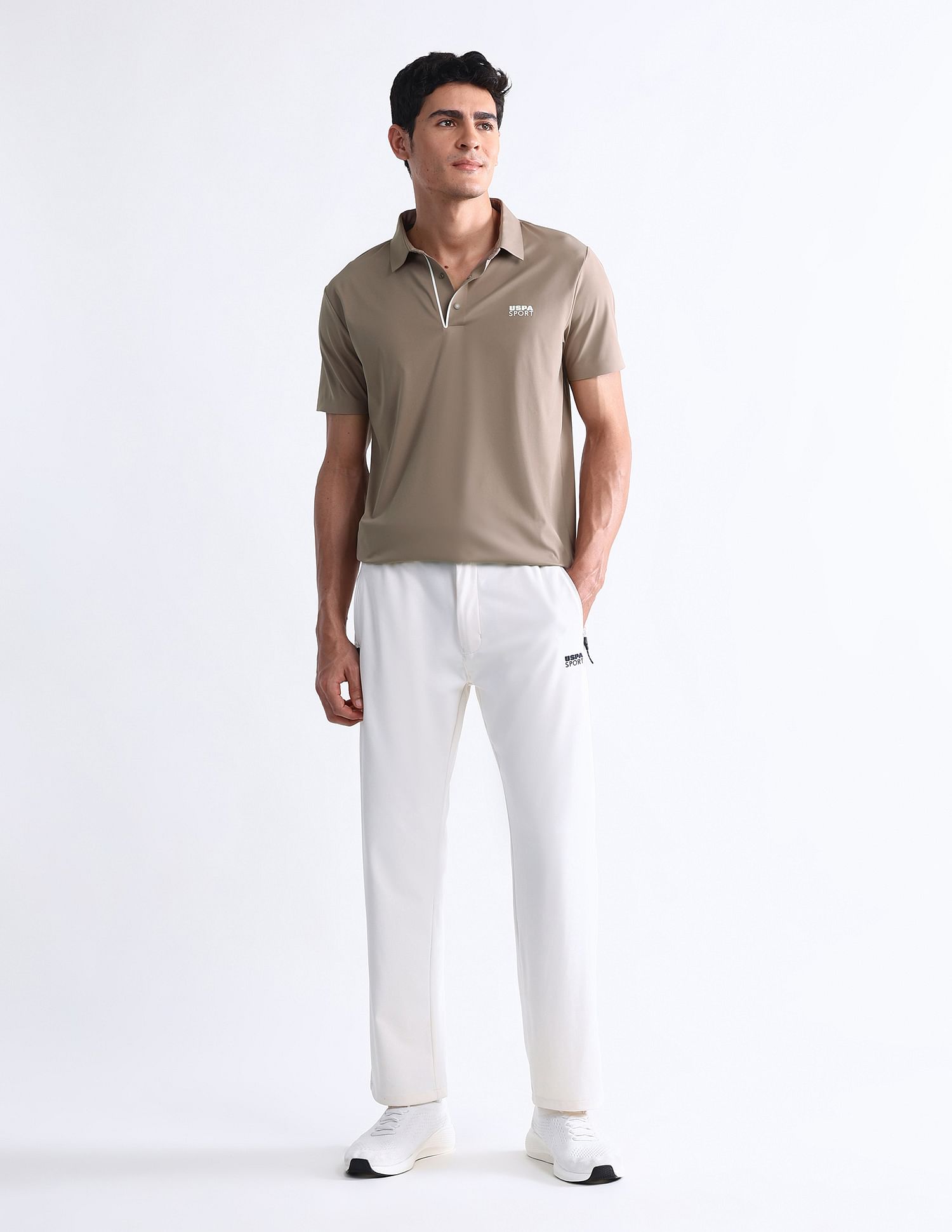USPA Active Solid Slim Fit Polo Shirt