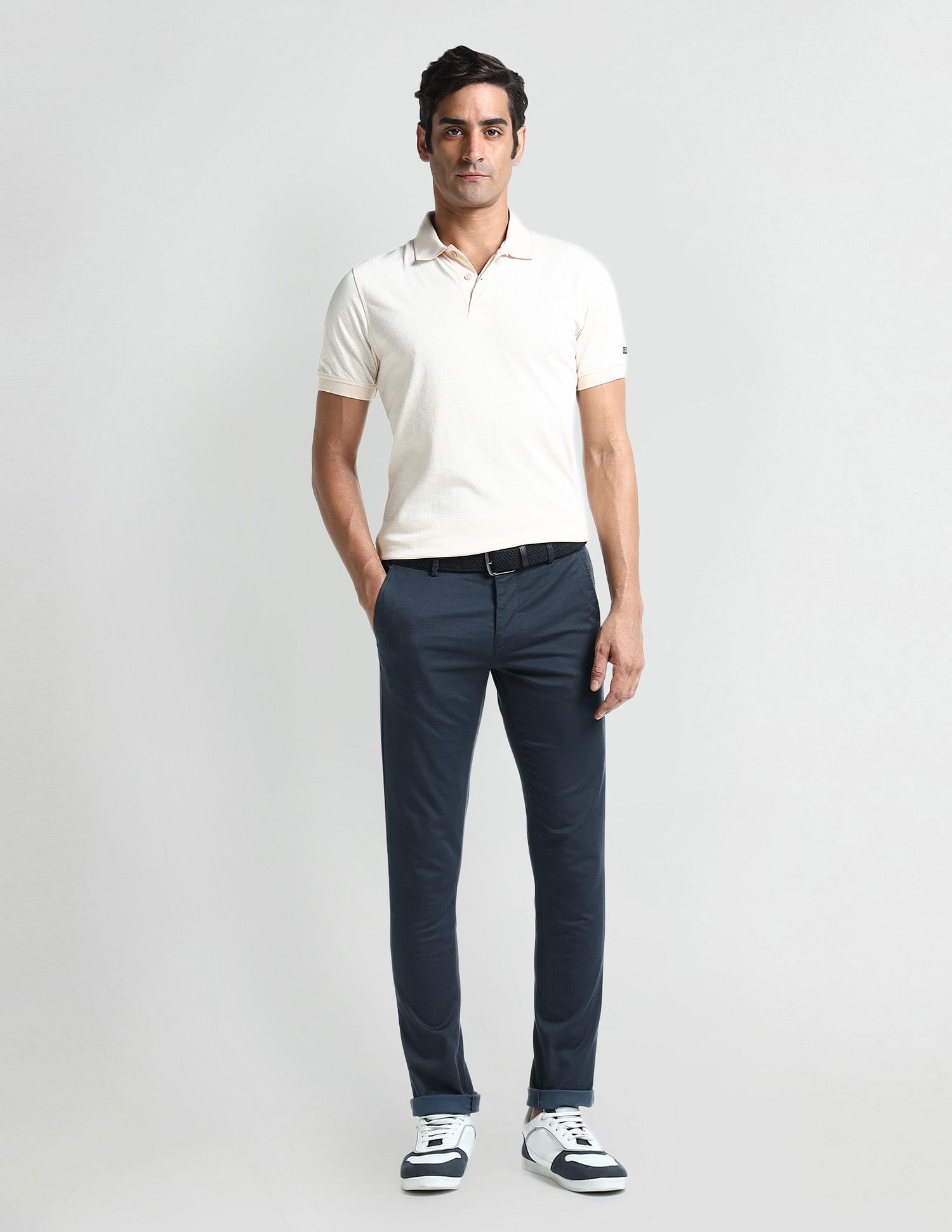 Arrow Sport Slim Fit Geometric Patterned Trousers