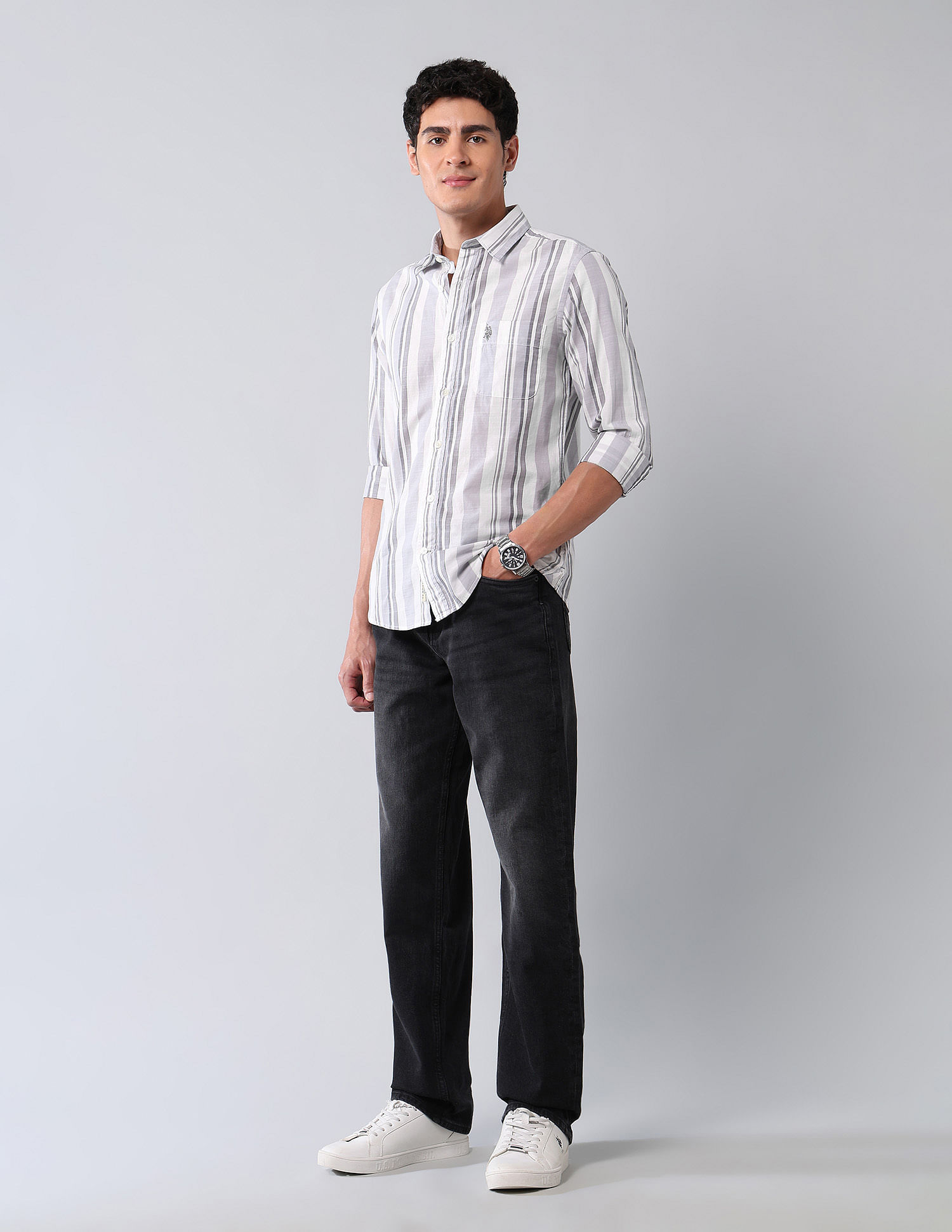 U.S. Polo Assn. Denim Co. Vertical Striped Pure Cotton Shirt