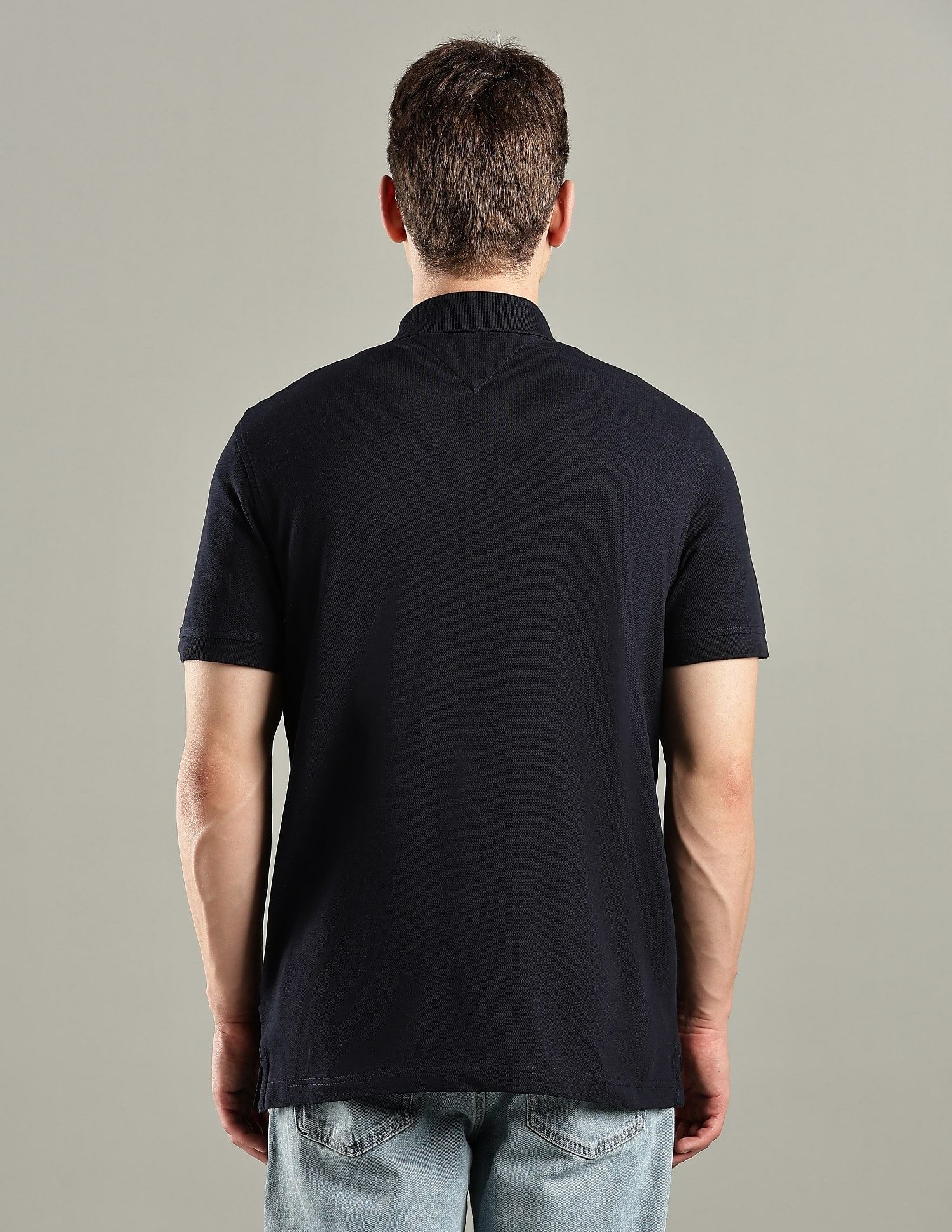 Tommy Hilfiger Solid Regular-Fit Cotton Polo T-Shirt