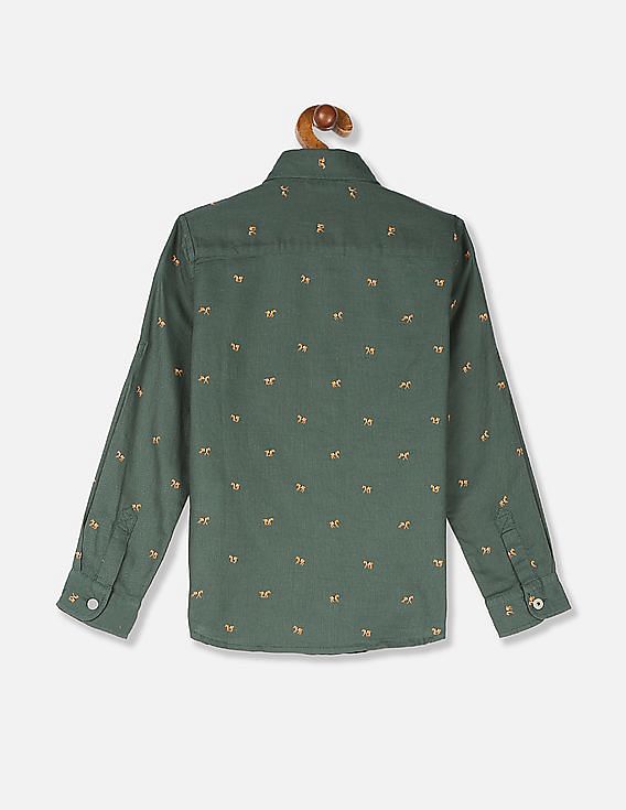 U.S. Polo Assn. Kids Boys Button Down Printed Shirt