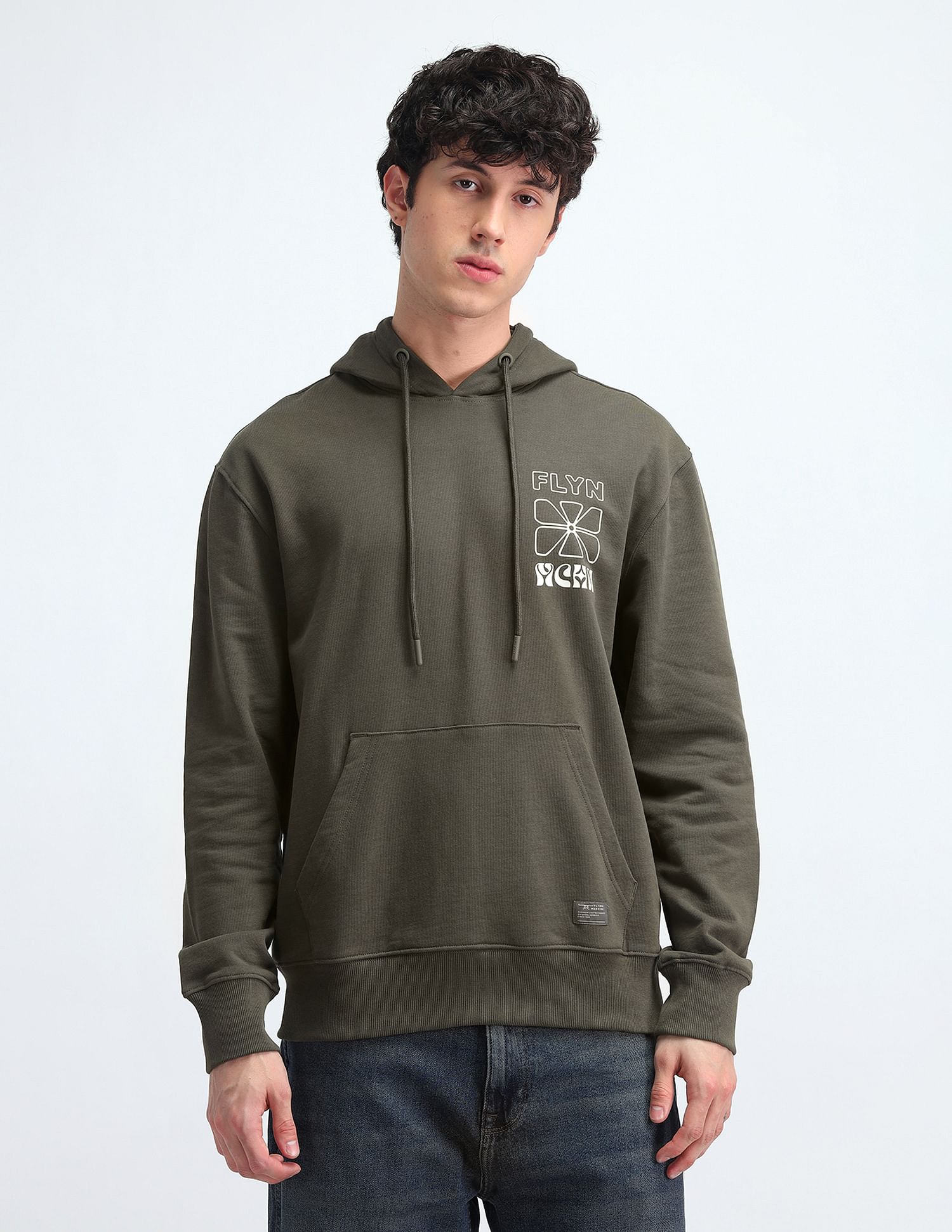 Flying Machine Hooded Relaxed Fit Sweatshirt