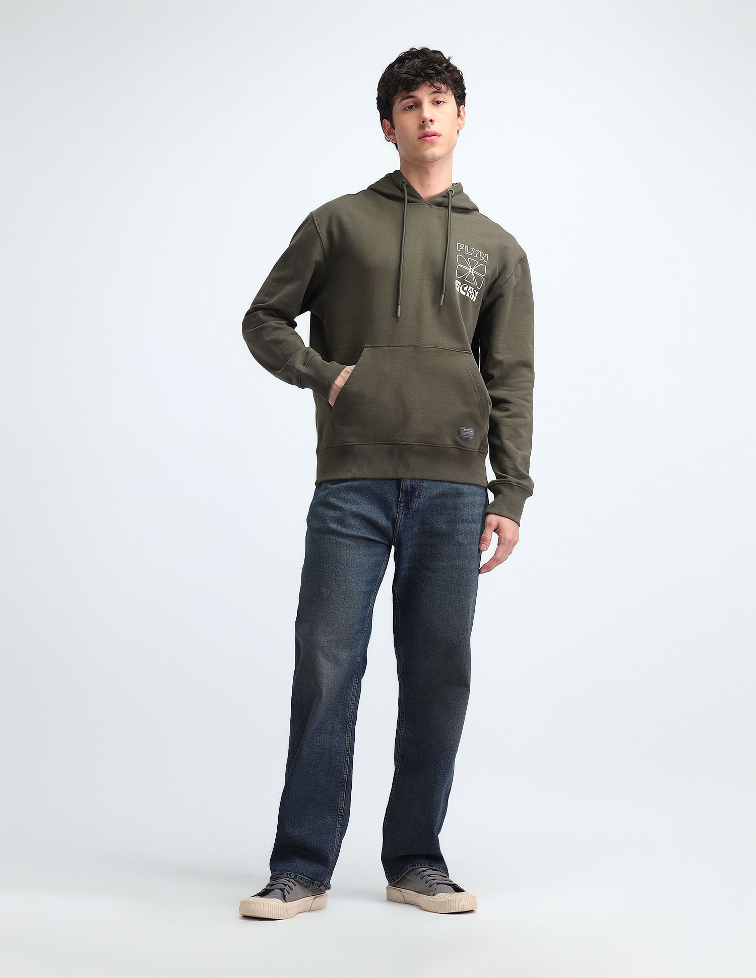 Flying Machine Hooded Relaxed Fit Sweatshirt