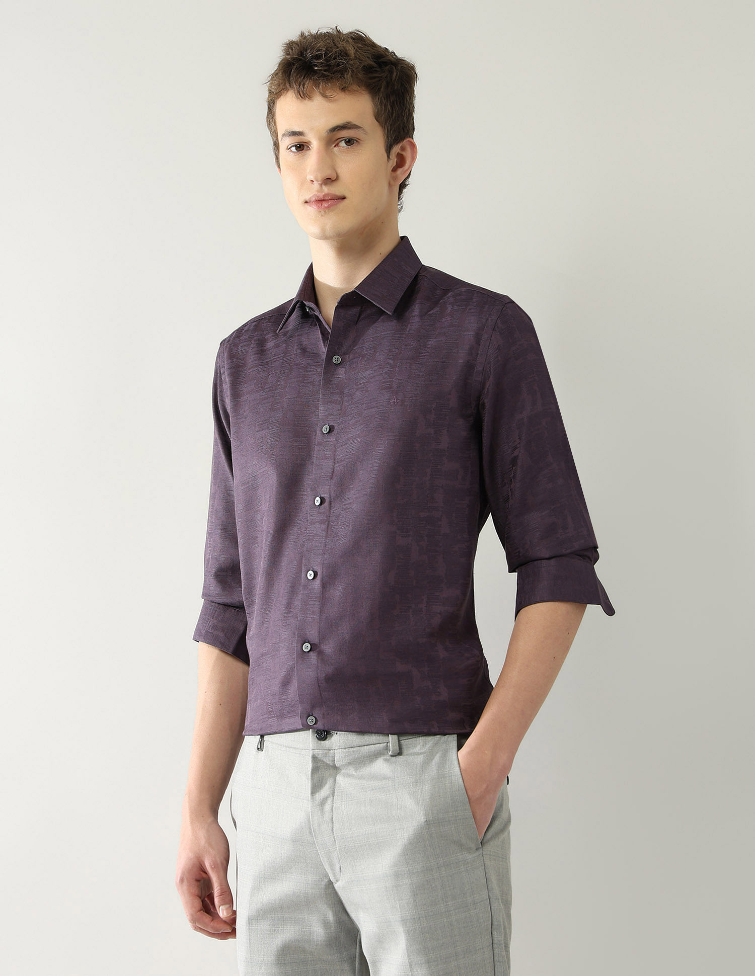 Arrow Newyork Slim Fit Textured Shirt