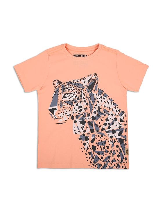 Buy FM Boys Boys Leopard Print Slim Fit T-Shirt - NNNOW.com