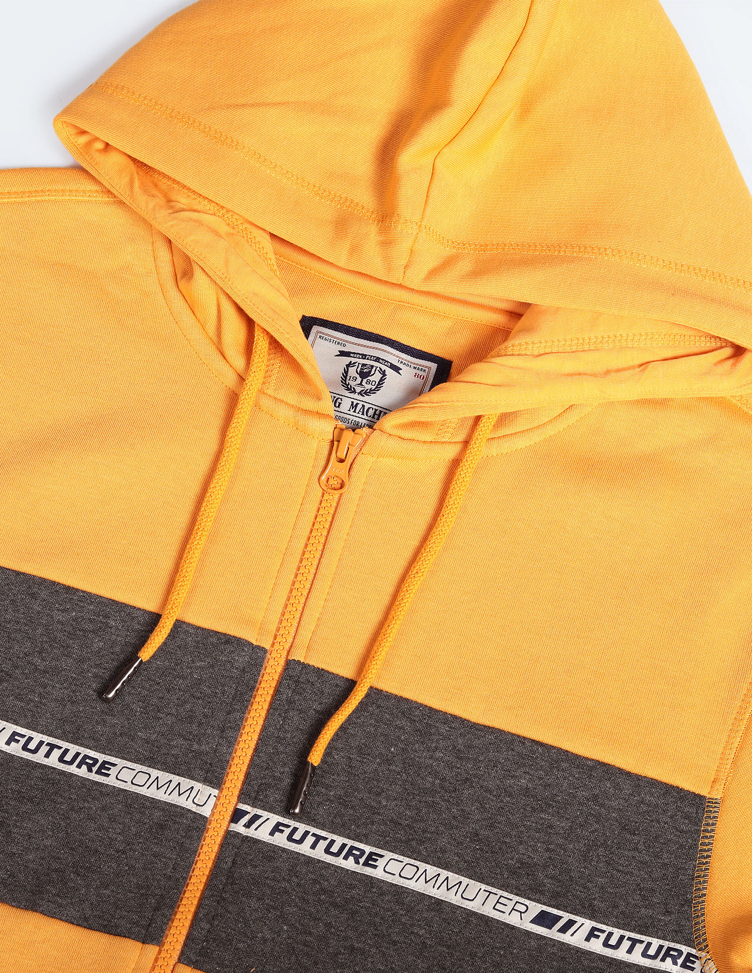 Flying Machine Hooded Zip Up Sweatshirt