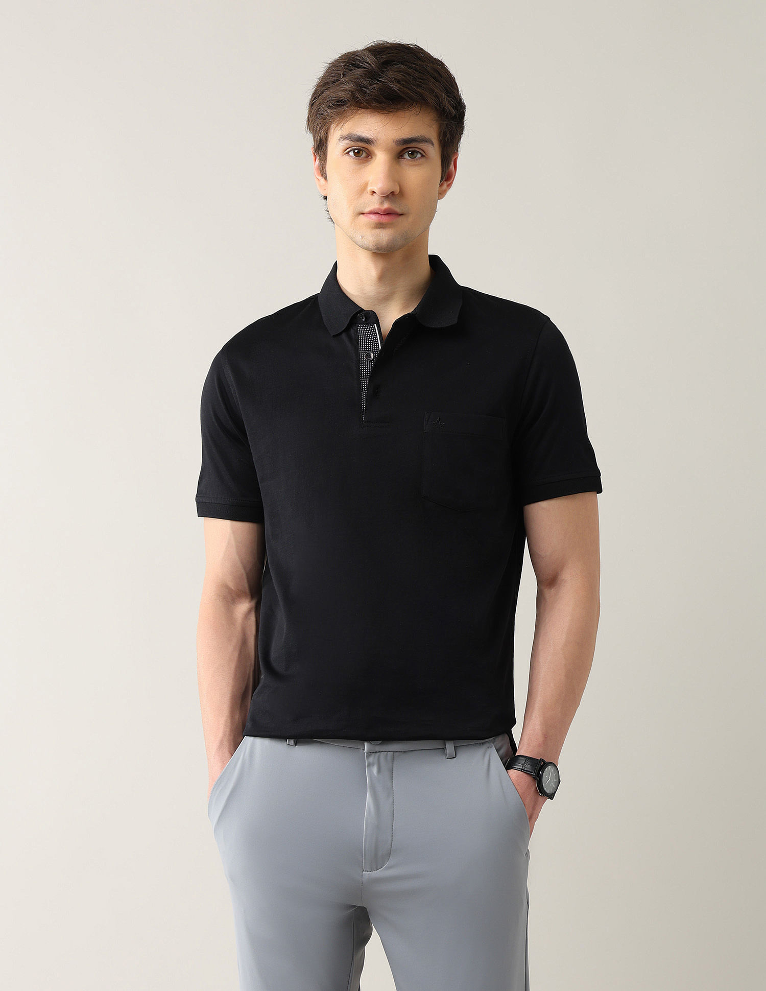 Arrow Solid Regular Fit Polo Shirt