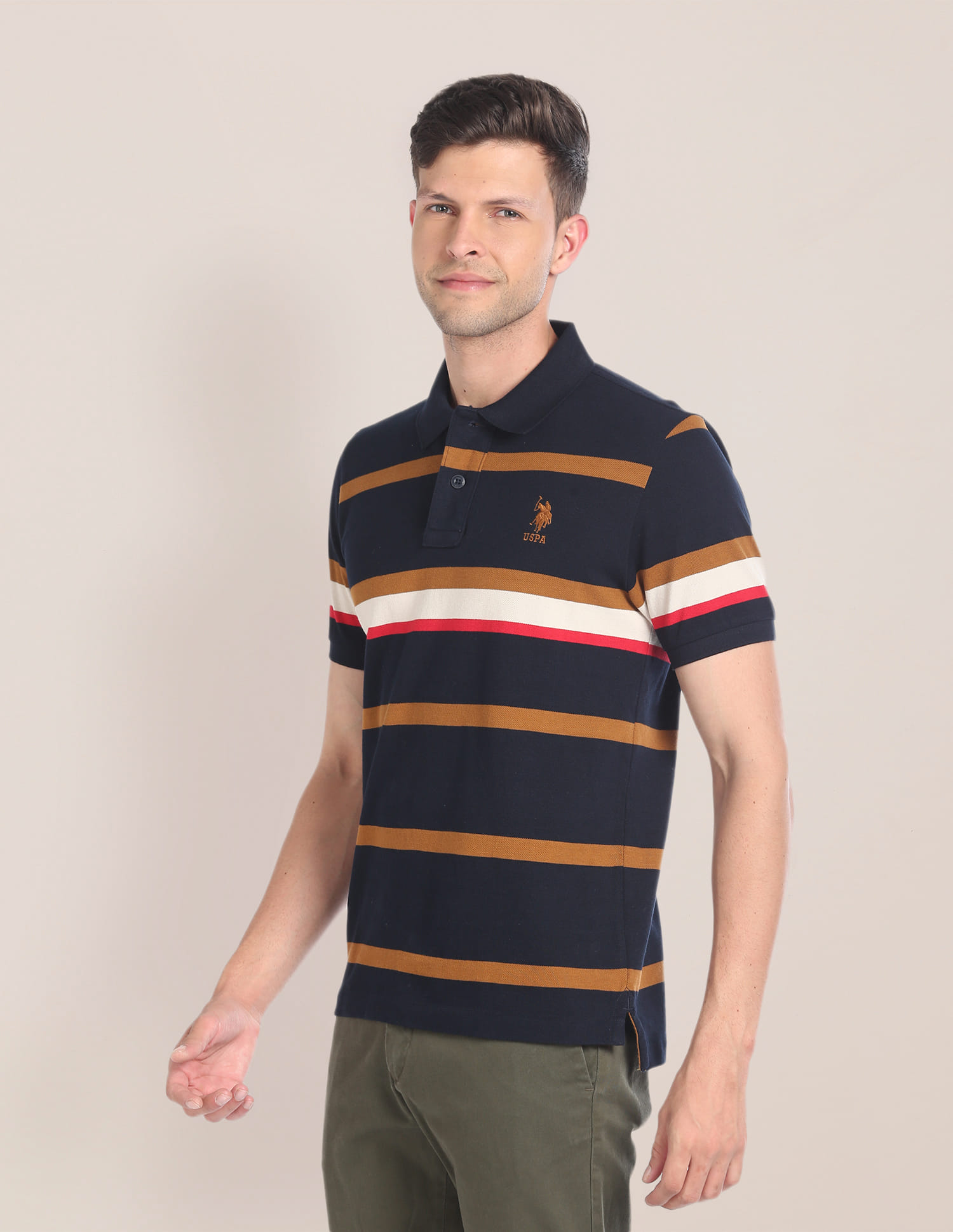 Buy U.S. Polo Assn. Short Sleeve Horizontal Stripe Polo Shirt