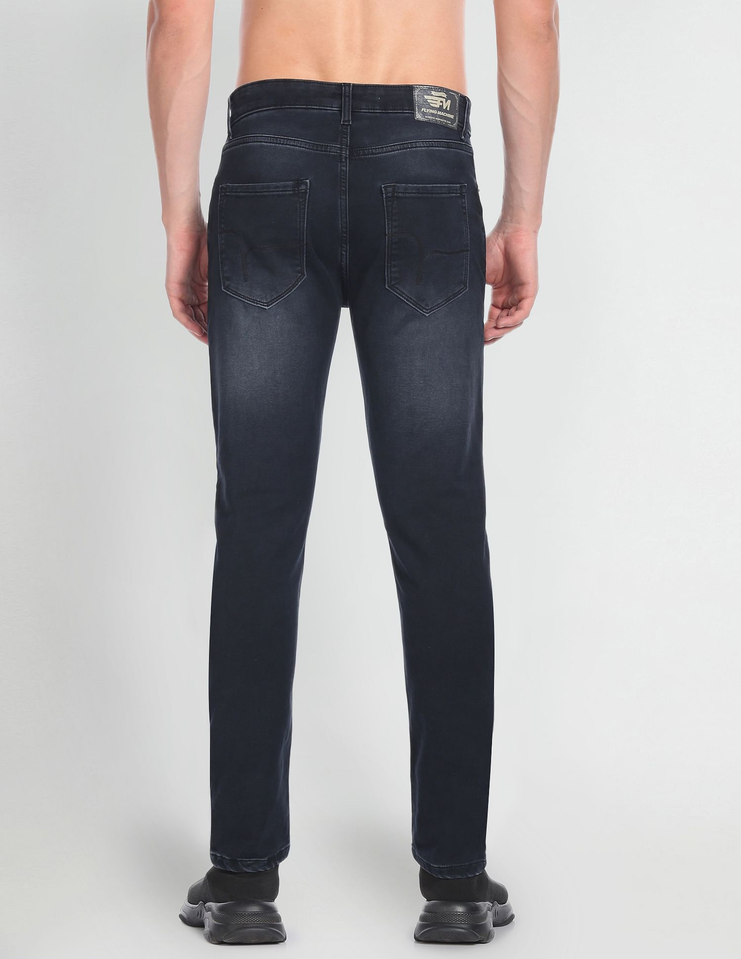 Flying Machine Stone Wash Slash Slim Fit Jeans