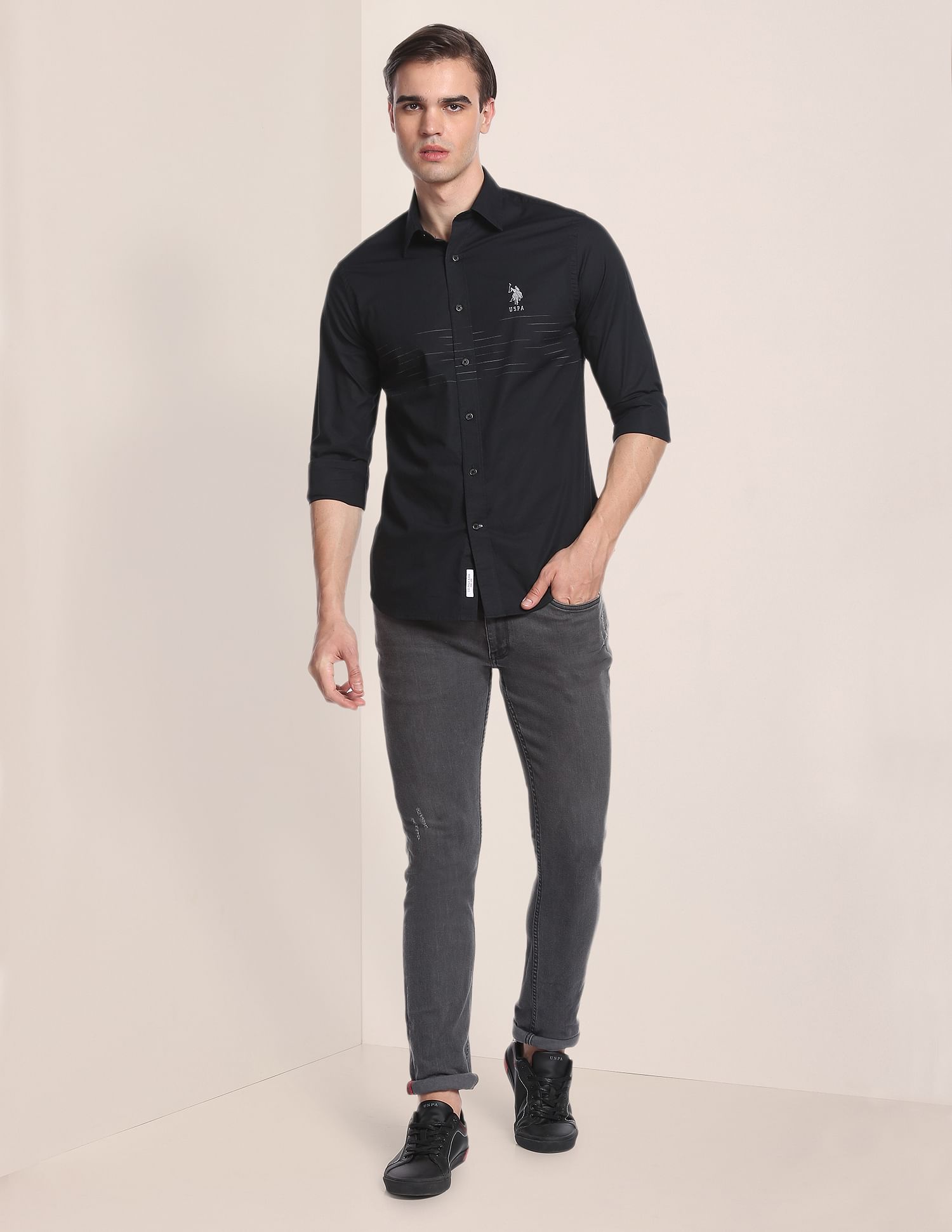 U.S. Polo Assn. Signature Engineered Stripe Space Dyed Shirt