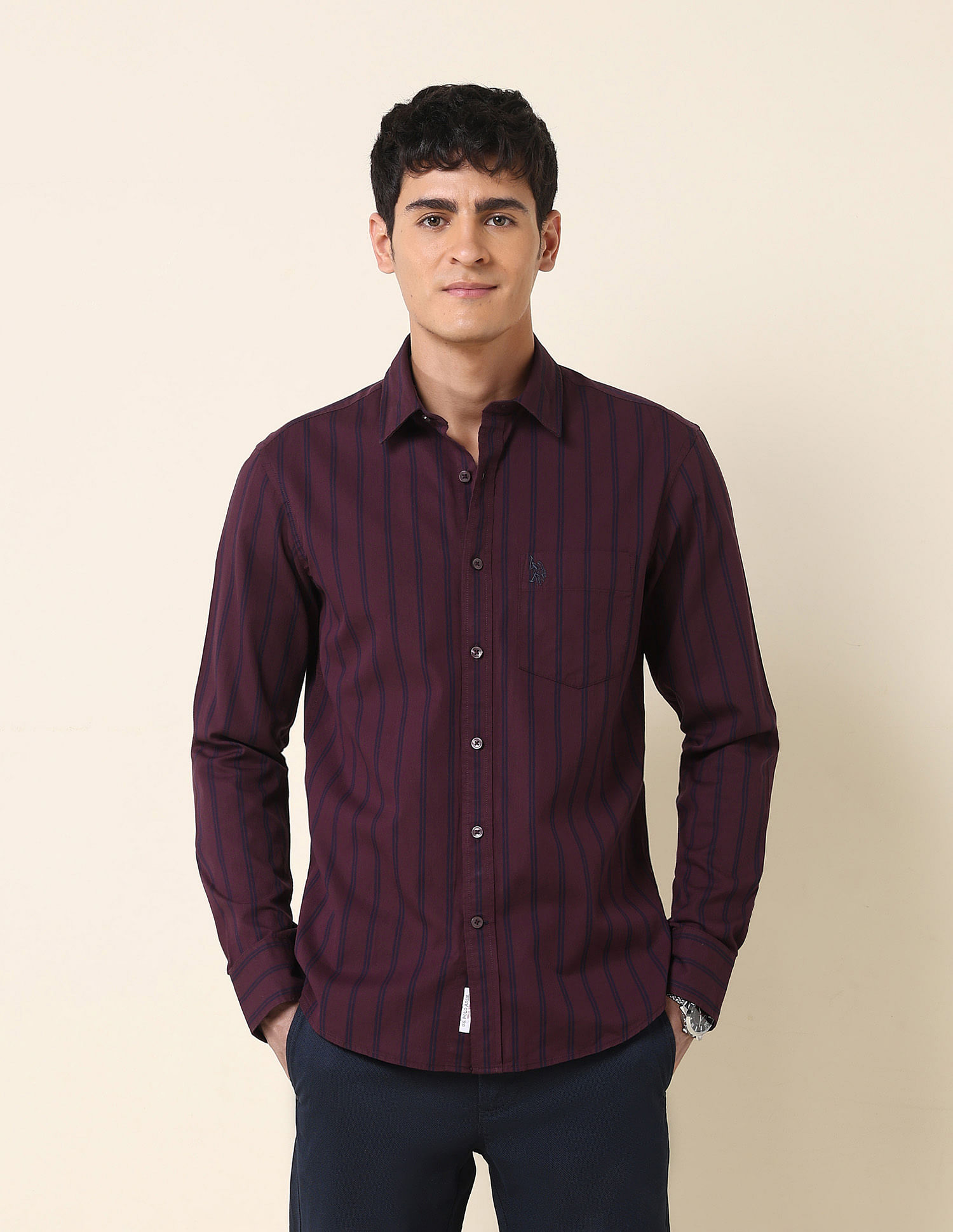 U.S. Polo Assn. Vertical Striped Tailored Fit Shirt