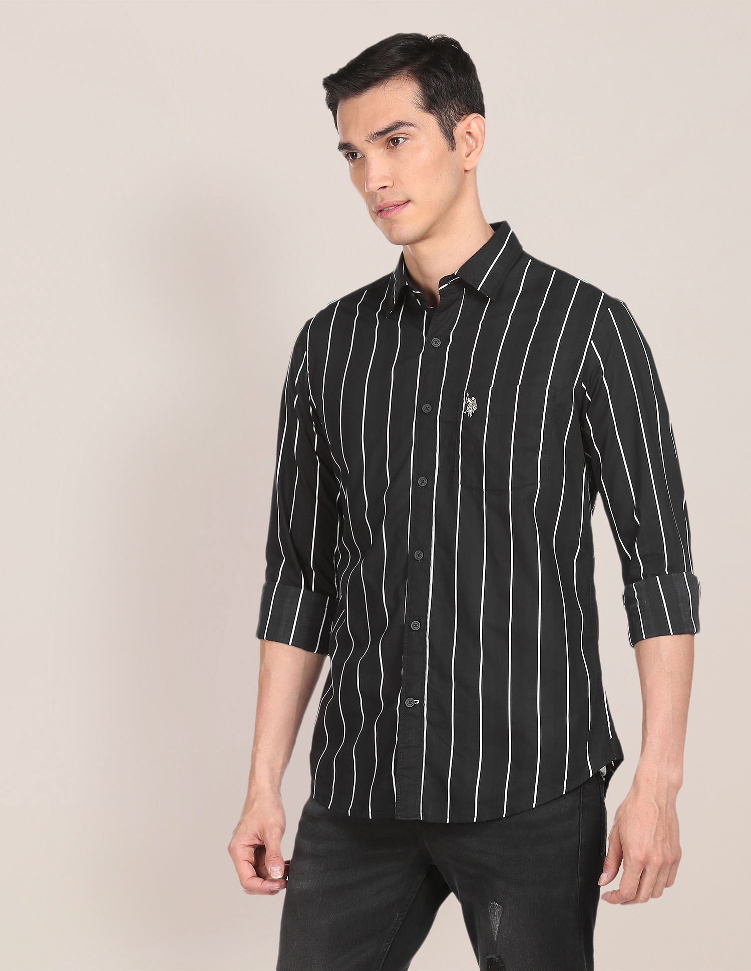 U.S. Polo Assn. Striped Tailored Fit Shirt