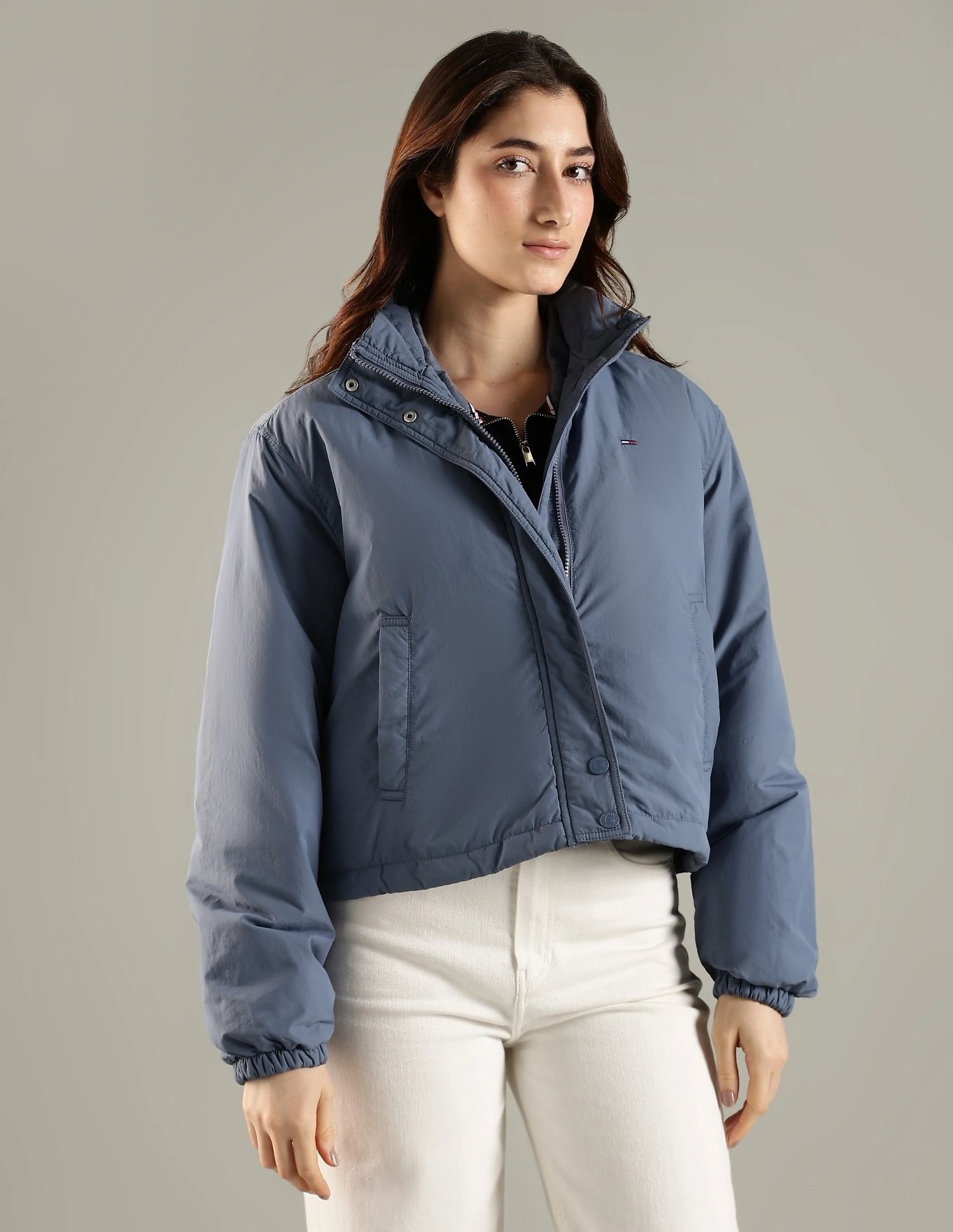 Buy Tommy Hilfiger Relaxed Fit Nylon High-Neck Puffer Jacket