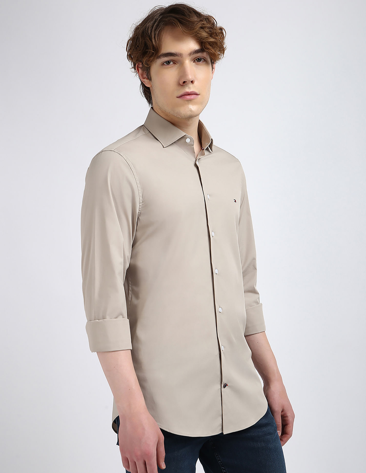 Tommy Hilfiger Poplin Solid Slim Fit Shirt