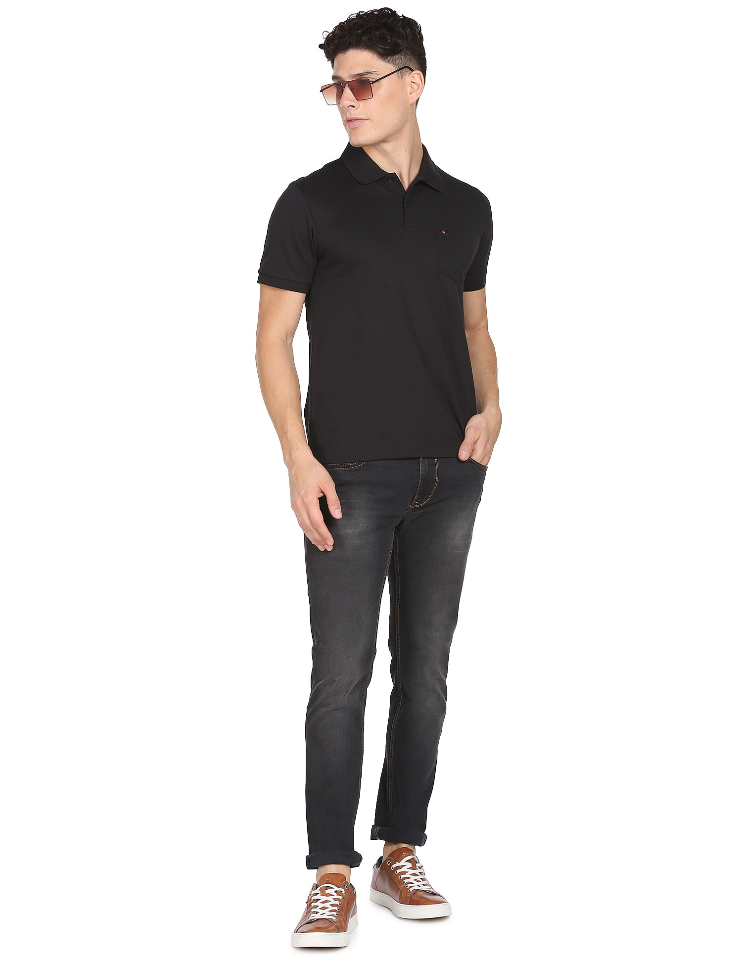 AD by Arvind Chest Pocket Easy Polo Shirt
