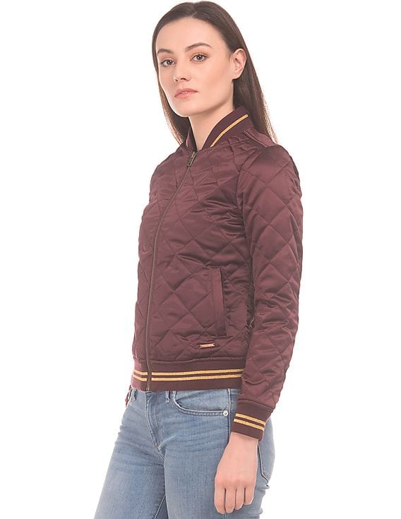 bomber quilted jacket womens