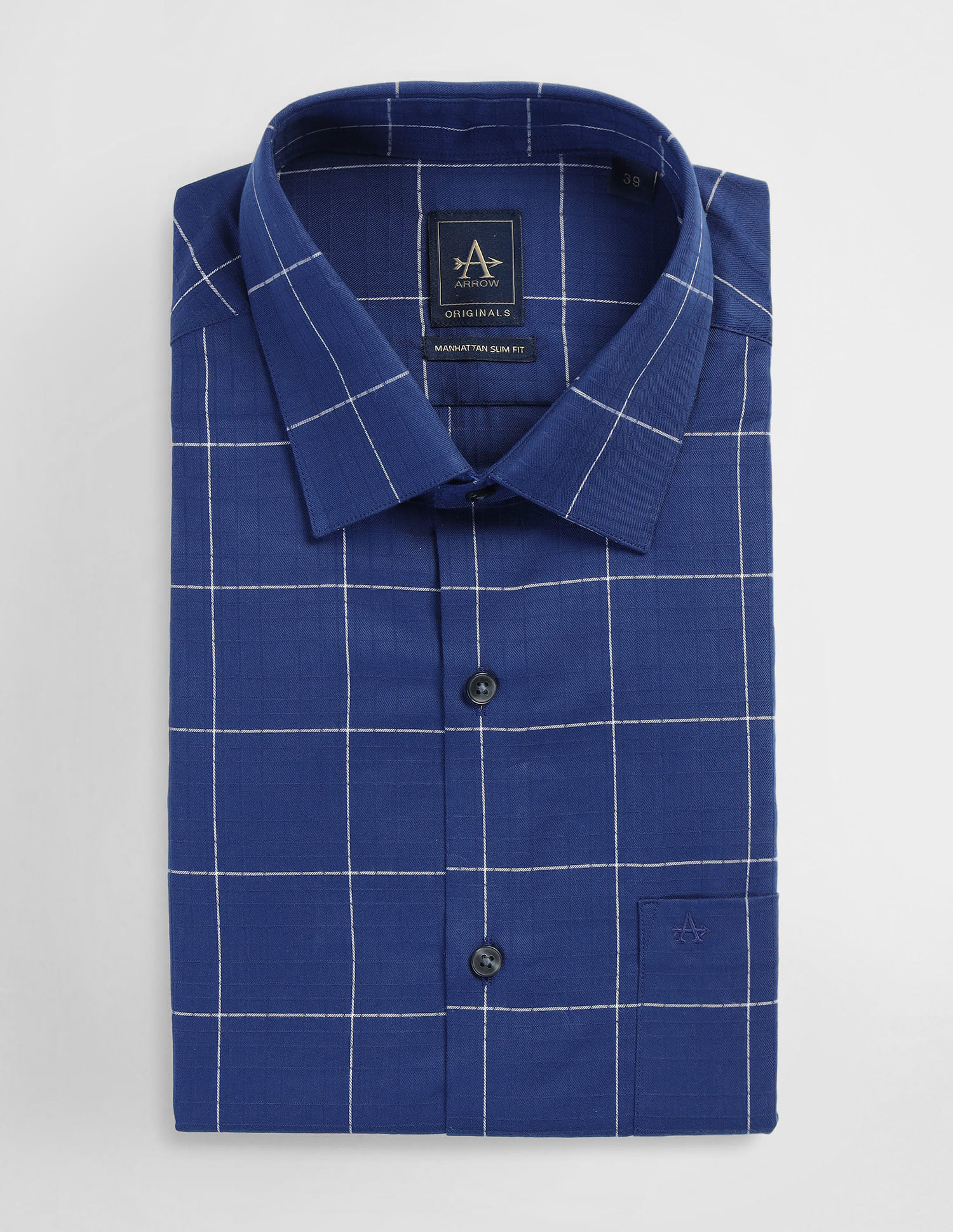 Buy Arrow Manhattan Slim Fit Windowpane Check Shirt - NNNOW.com
