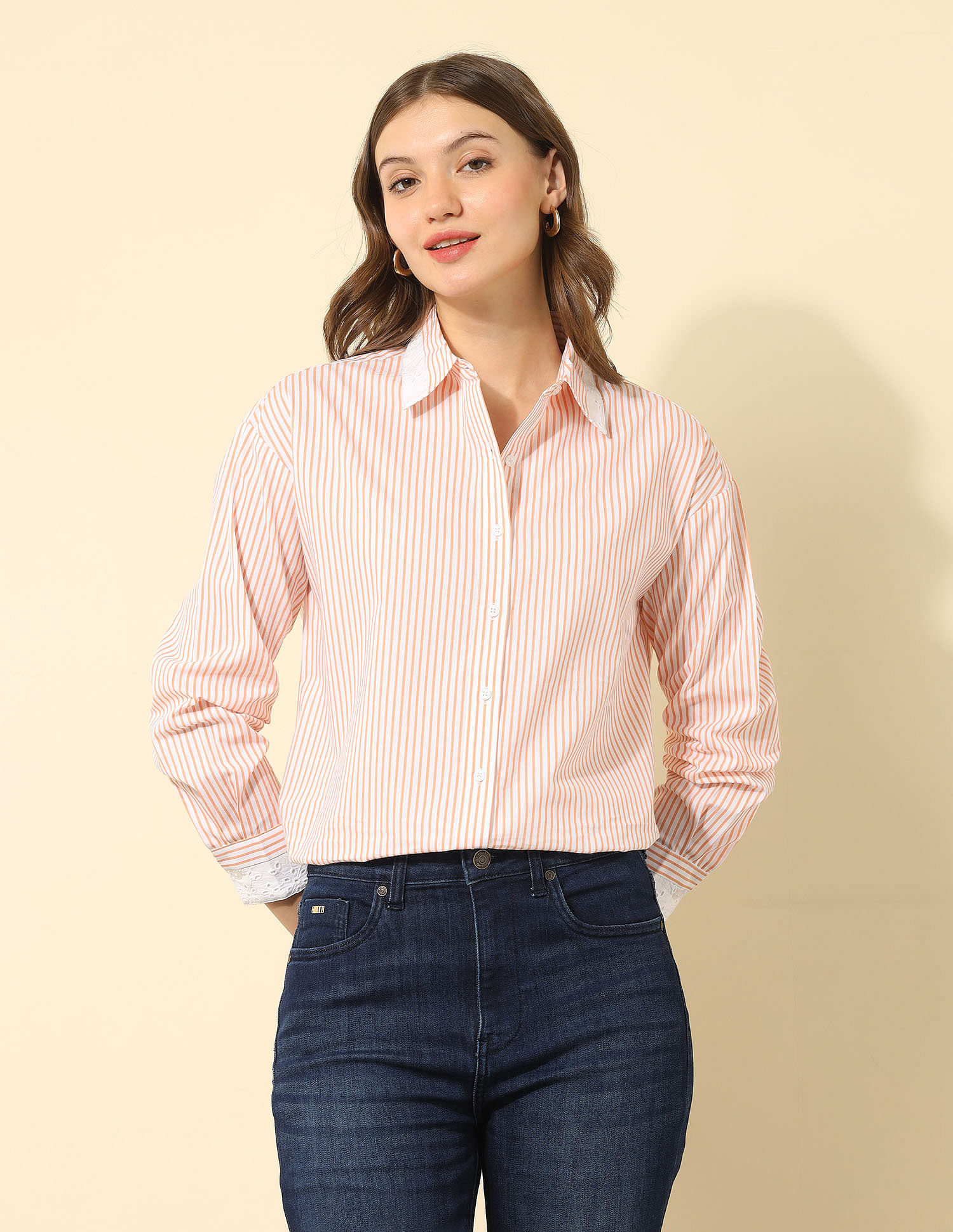 U.S. Polo Assn. Women Vertical Striped Regular Fit Shirt